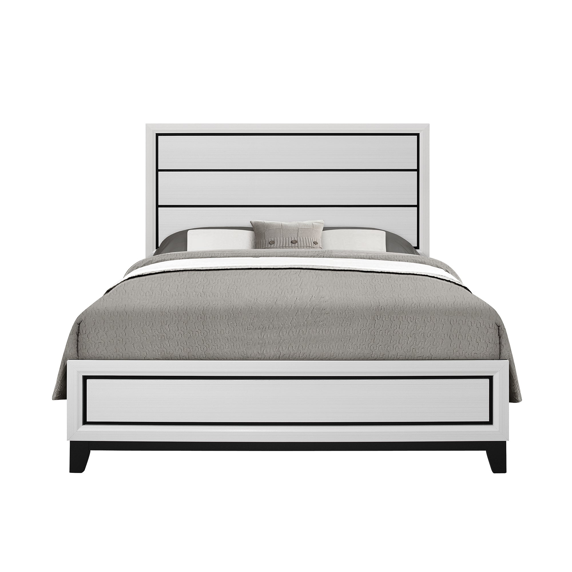 Mirage White King Bed - Stylish Rubberwood Frame, Modern White Finish