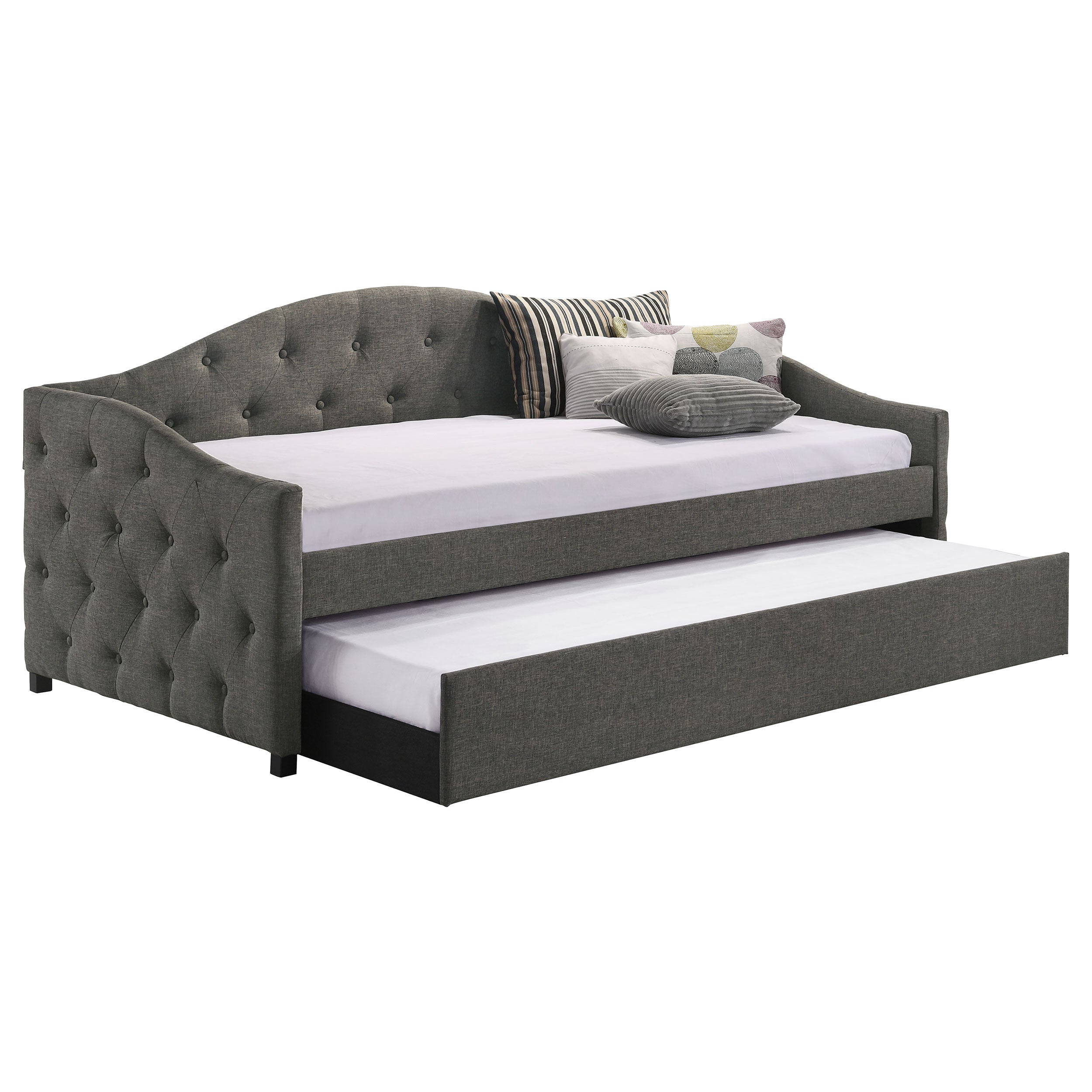 Tremont Grey Twin Upholstered Daybed with Trundle