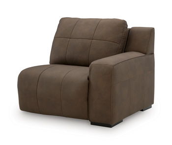 Russet wall power recliner chair with padded arms and high backrest