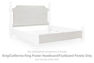 Rowlenstown - Antique White - King/California King Poster Headboard/Footboard Panels