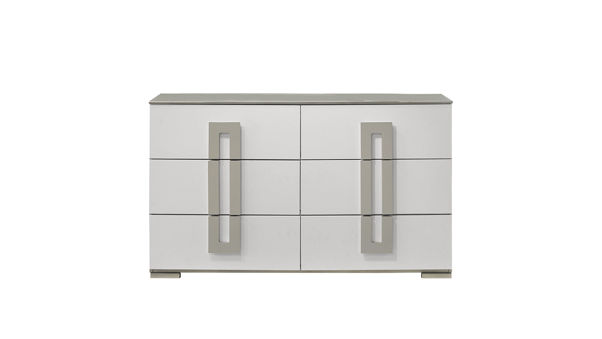Olivia Contemporary White Wood 6-Drawer Dresser