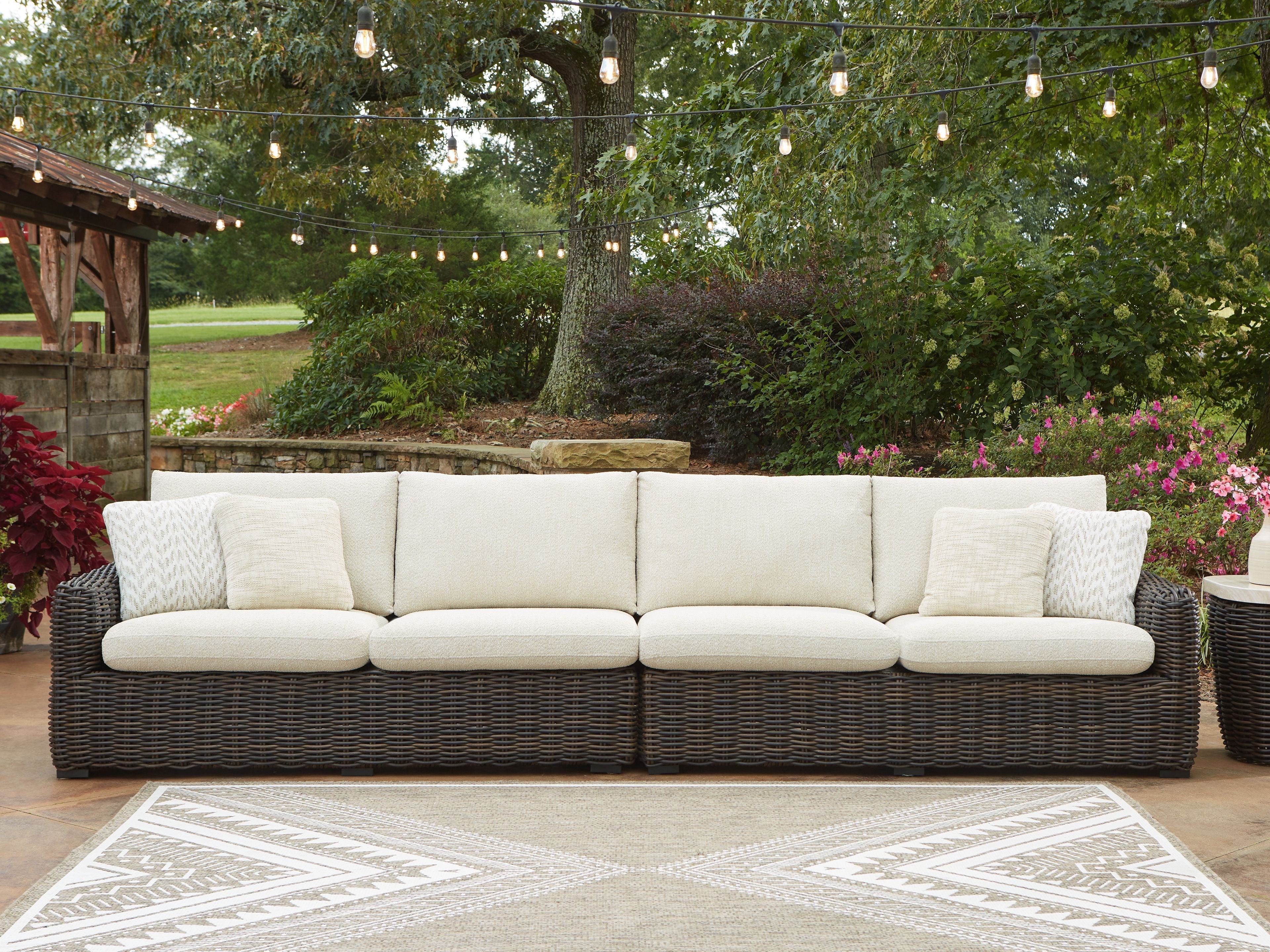 Kimora - Beige / Dark Brown - Raf/Laf Loveseat With Cushion (Set of 2)