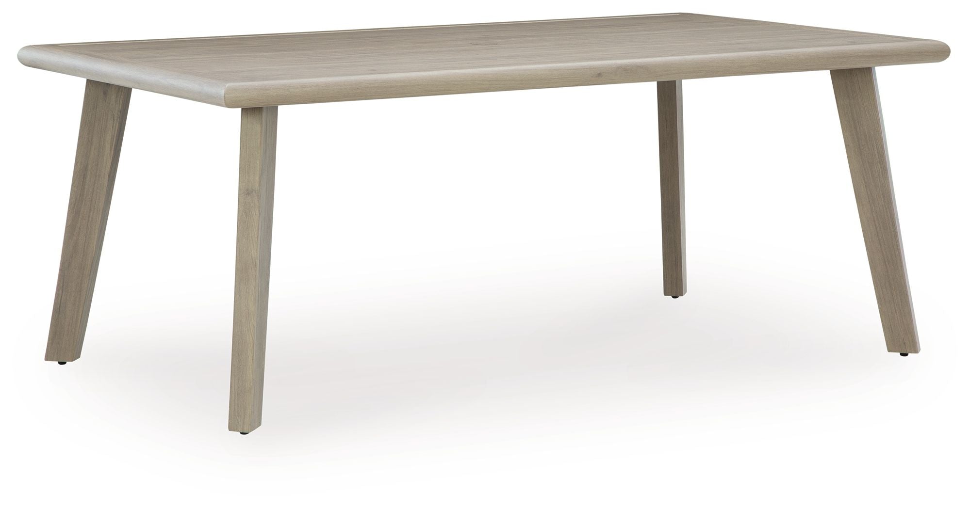 Cliff Trails - Rectangle Dining Table With Umbrella Option - Beige