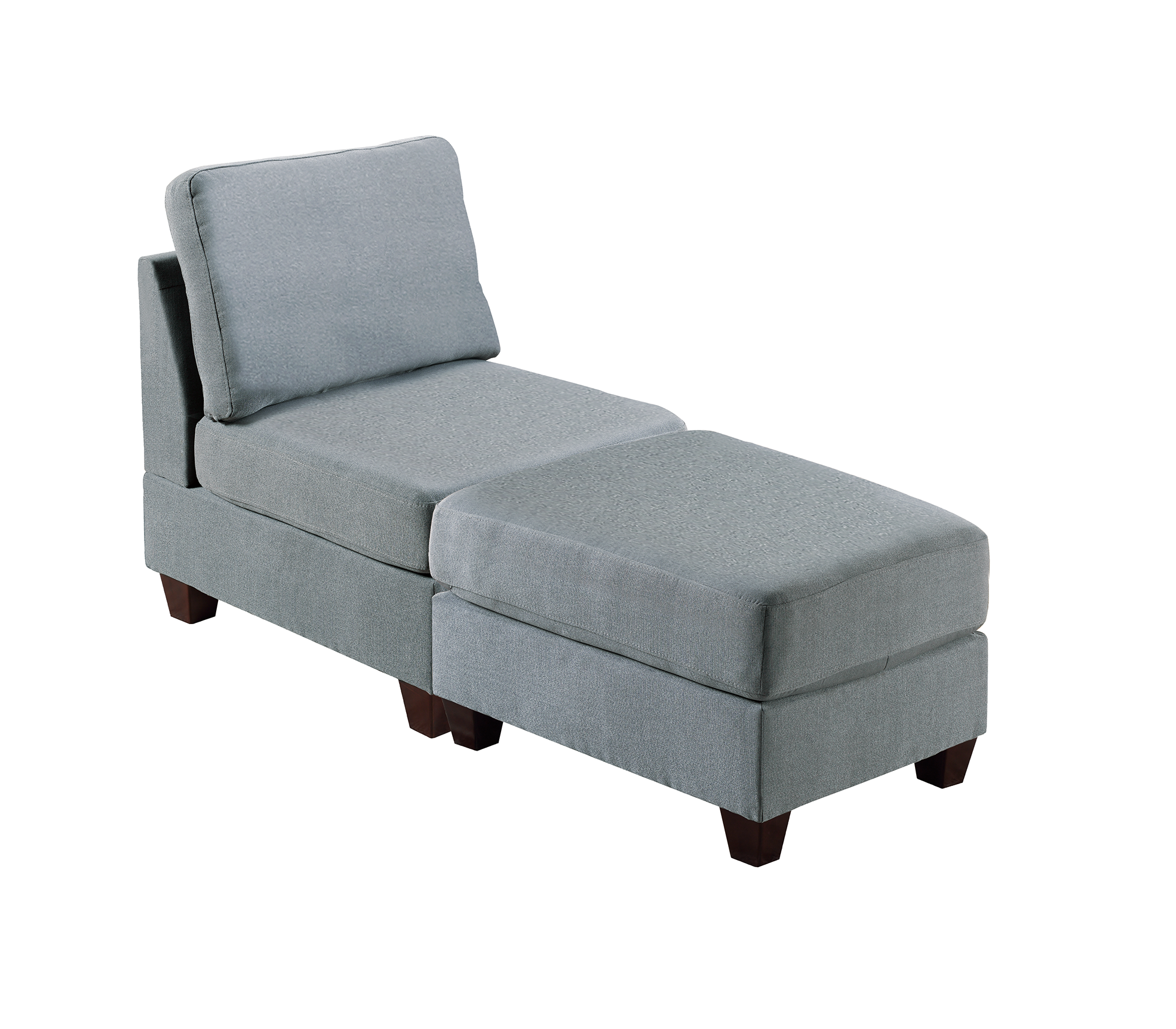 Gray Modular 2PC Sofa Set - Modern Living Room