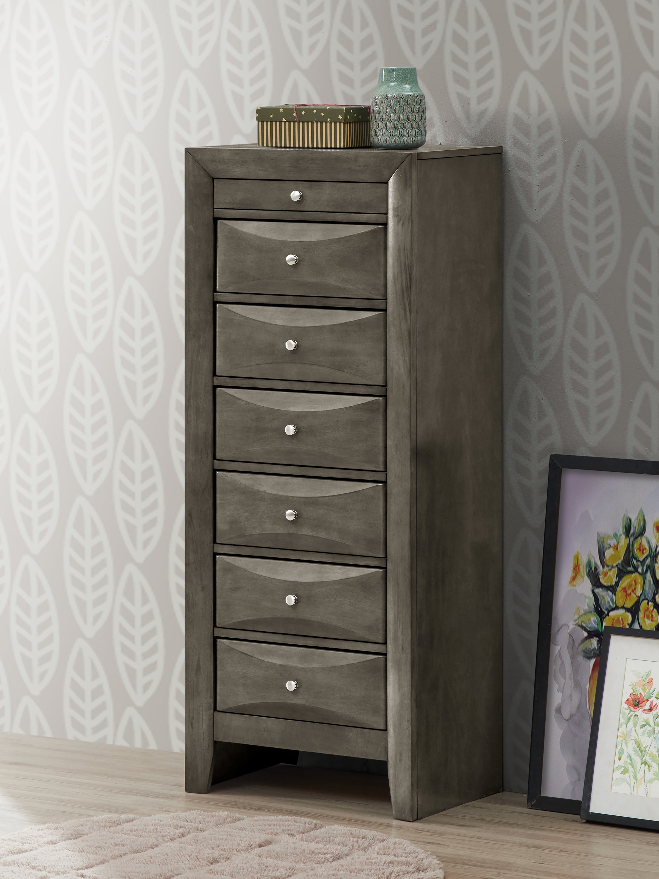 Marilla G1505-LC Gray 7-Drawer Lingerie Chest