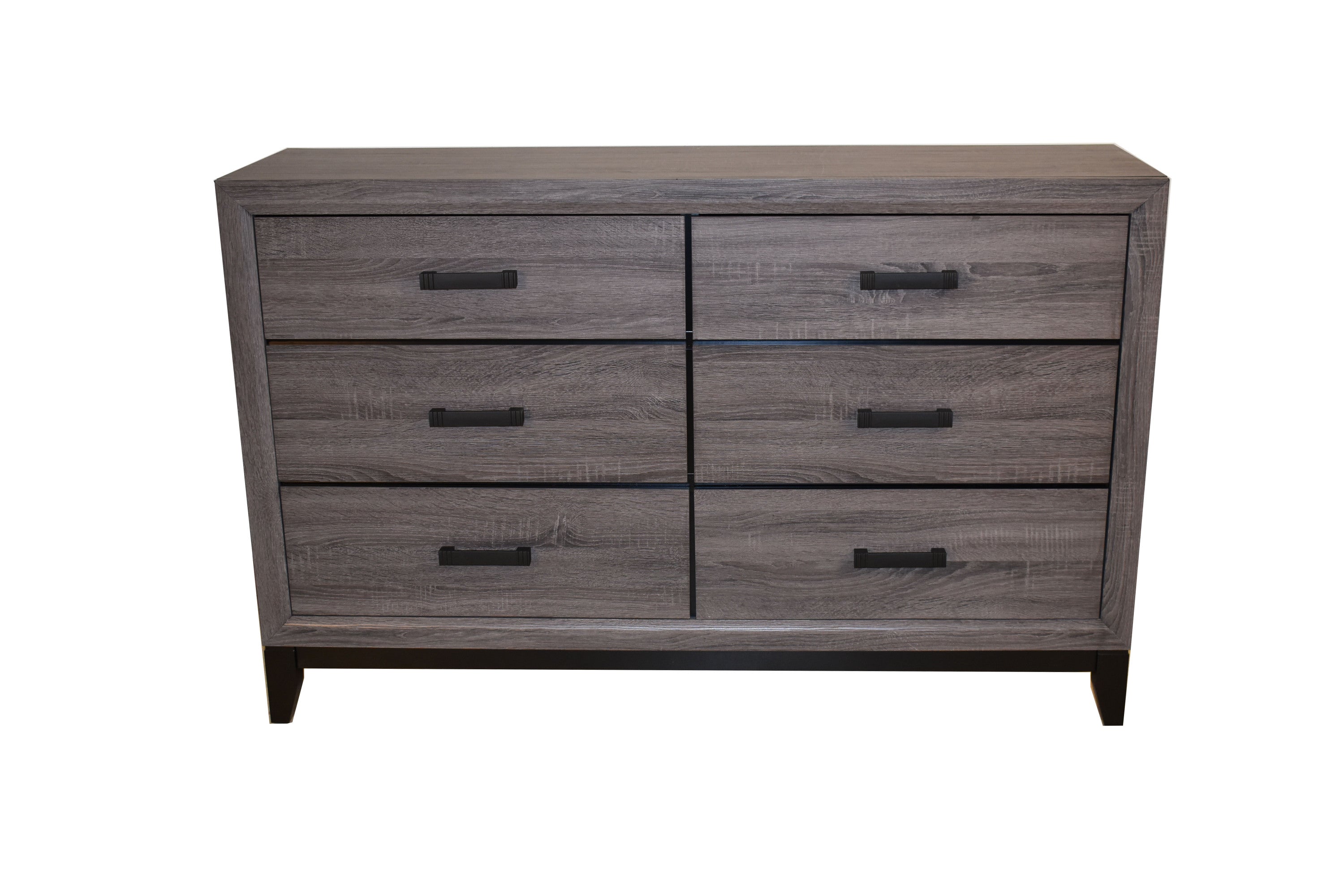 Sierra Contemporary Gray Wood 6-Drawer Dresser Bedroom Storage