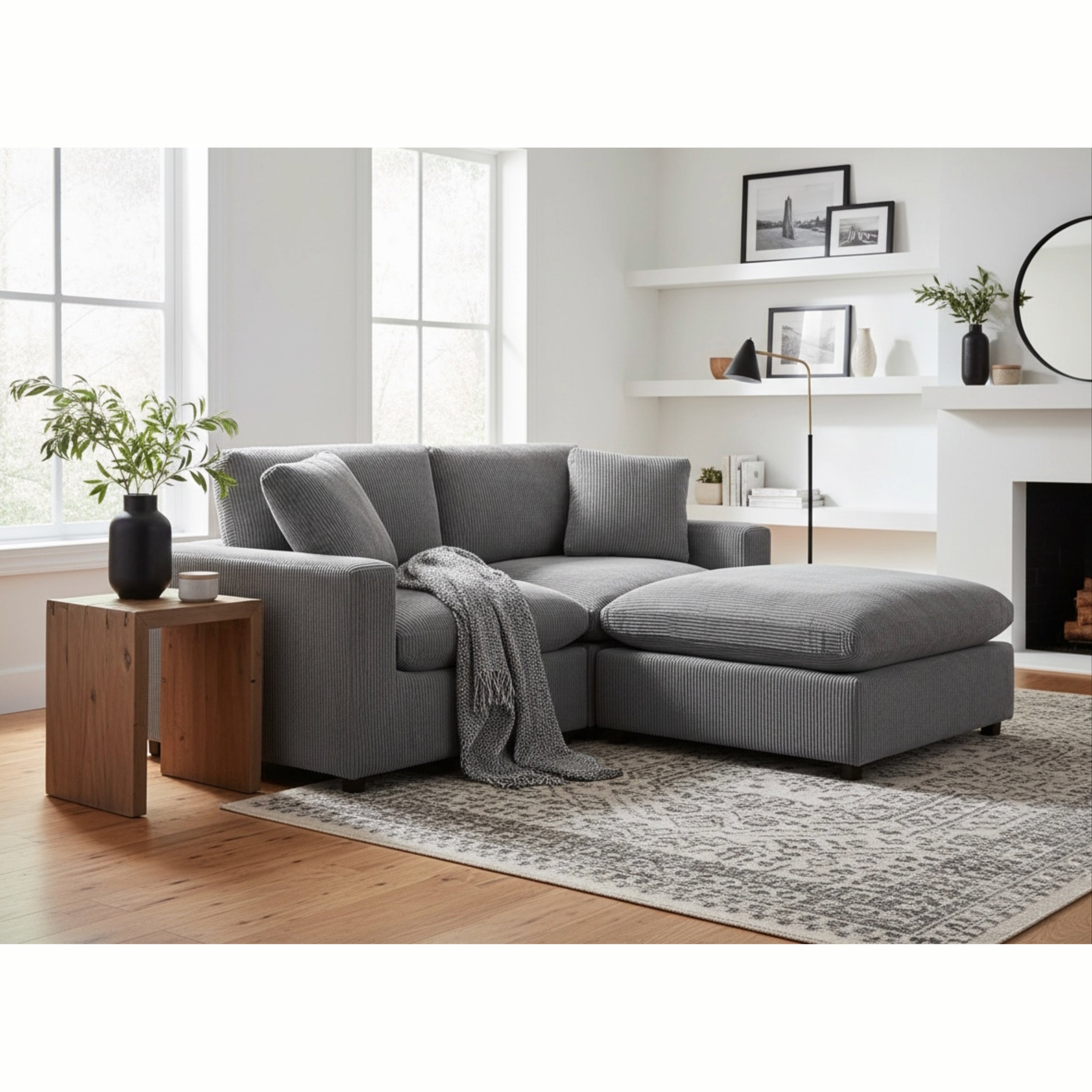 Chelsea Modular 3-Piece Charcoal Chofa Sofa