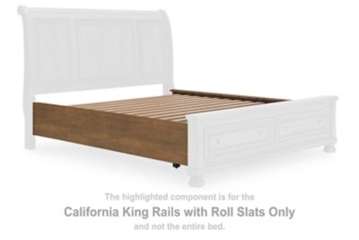 Feddinger - California King Rails With Roll Slats - Medium Brown