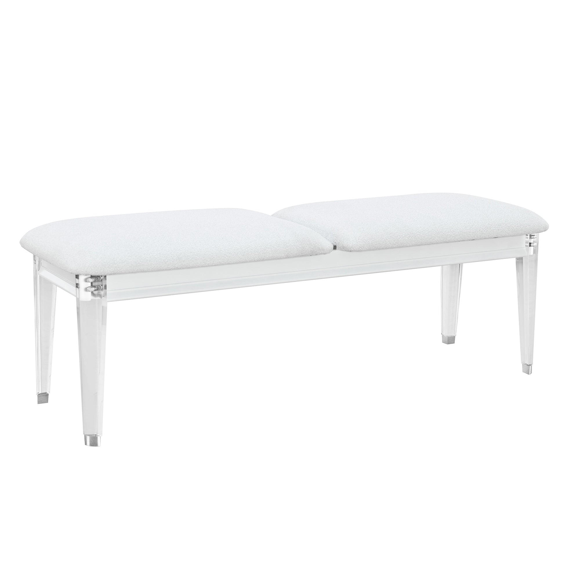 Brenda Padded Grey Wood Bedroom Bench 53.94 Inch Seating