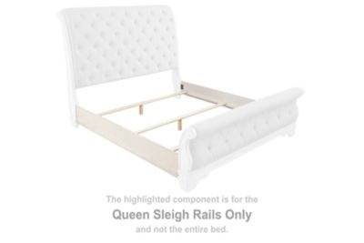 Realyn - Queen Sleigh Rails - Chipped White