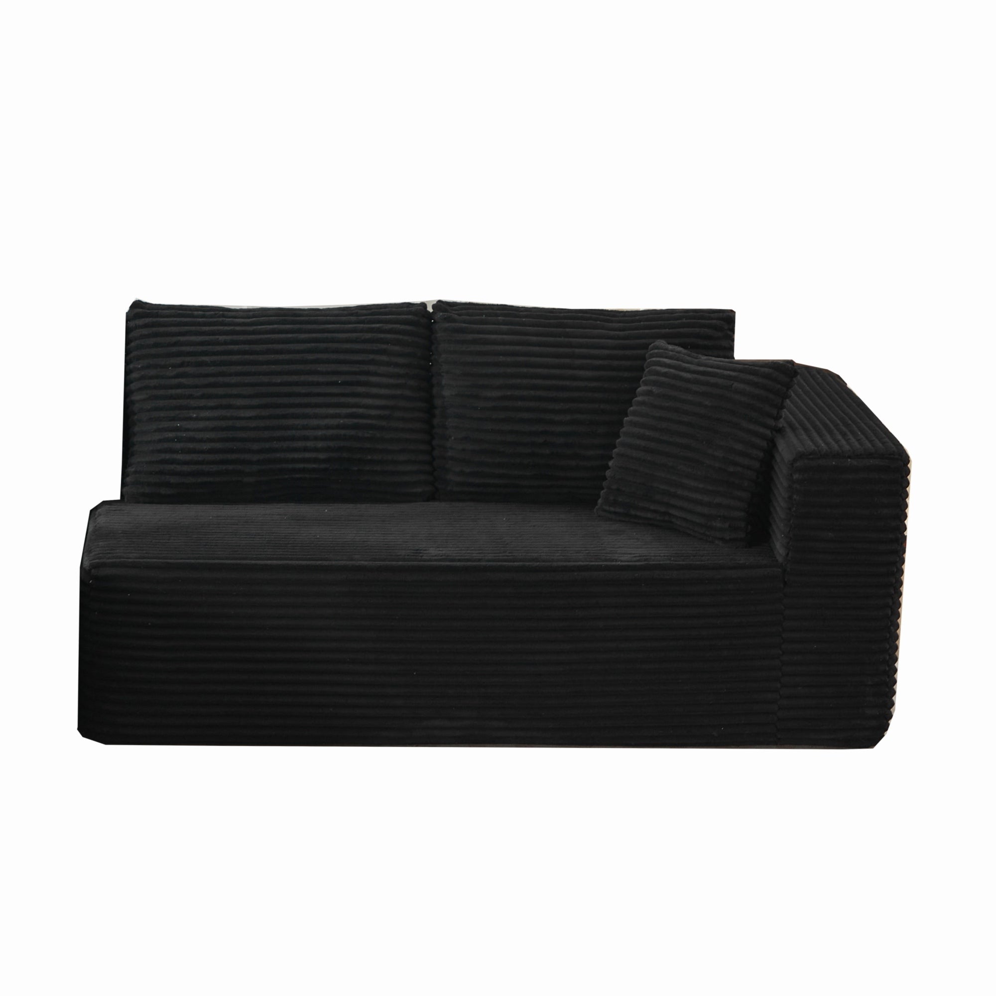 Black Modular Sectional Sofa Right Facing Living Room