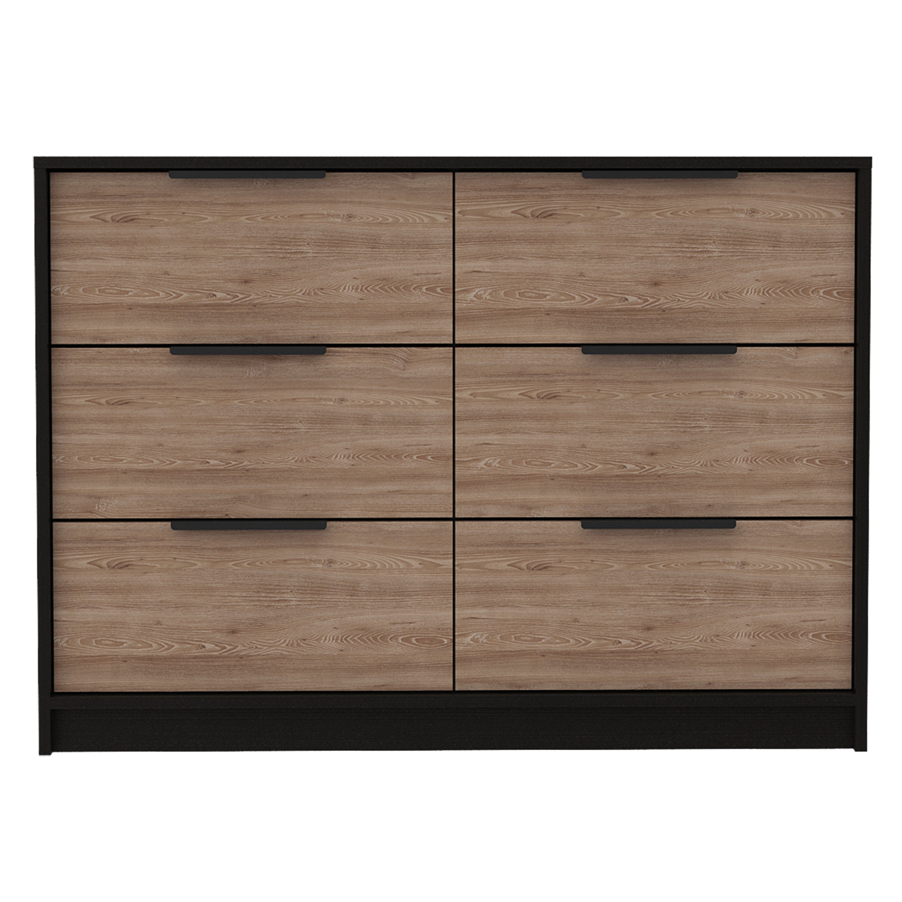 Maryland 4-Drawer Double Dresser - Black/Pine Bedroom