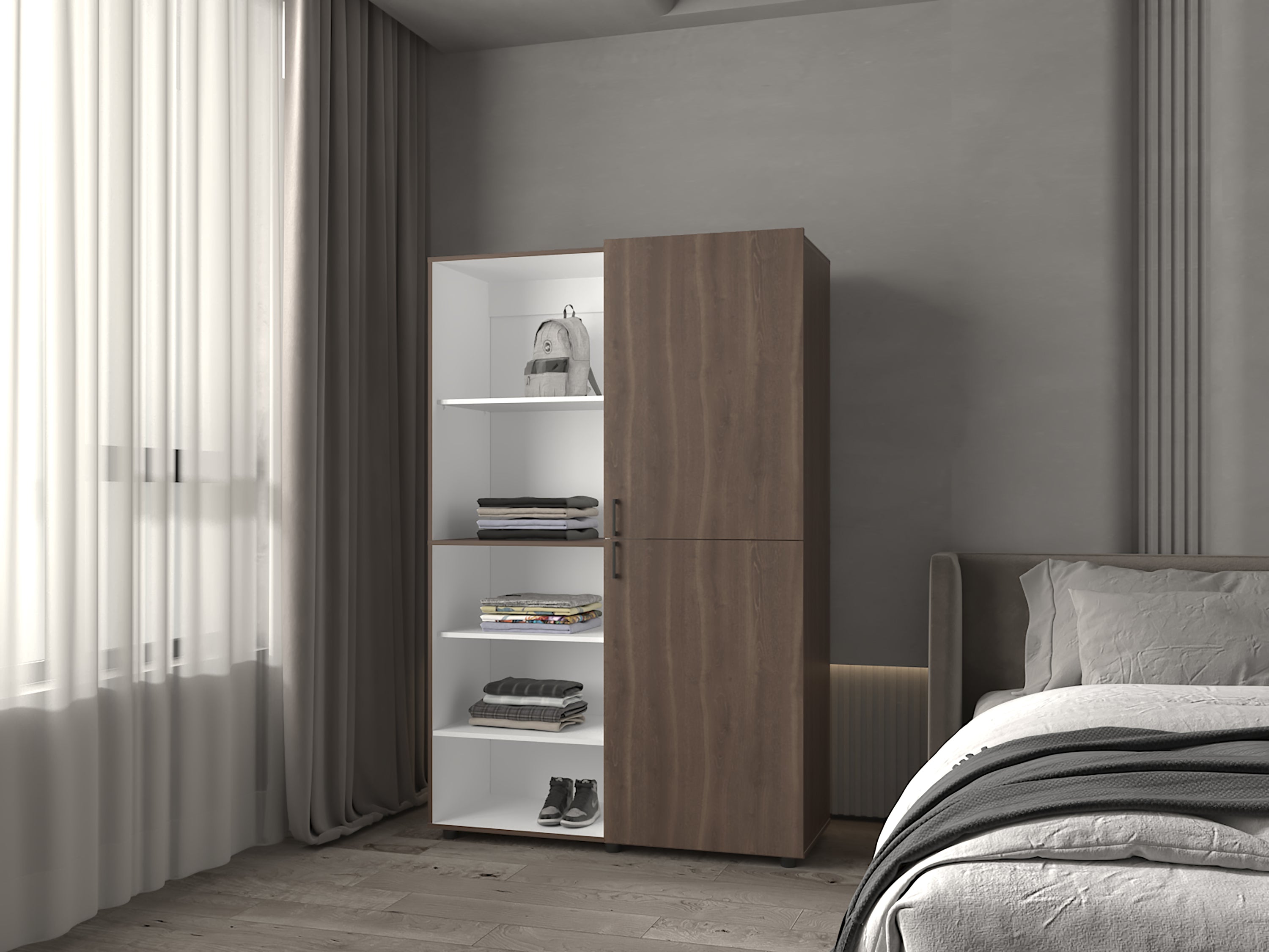 White Milan Tunica Armoire | Bedroom Storage Solution