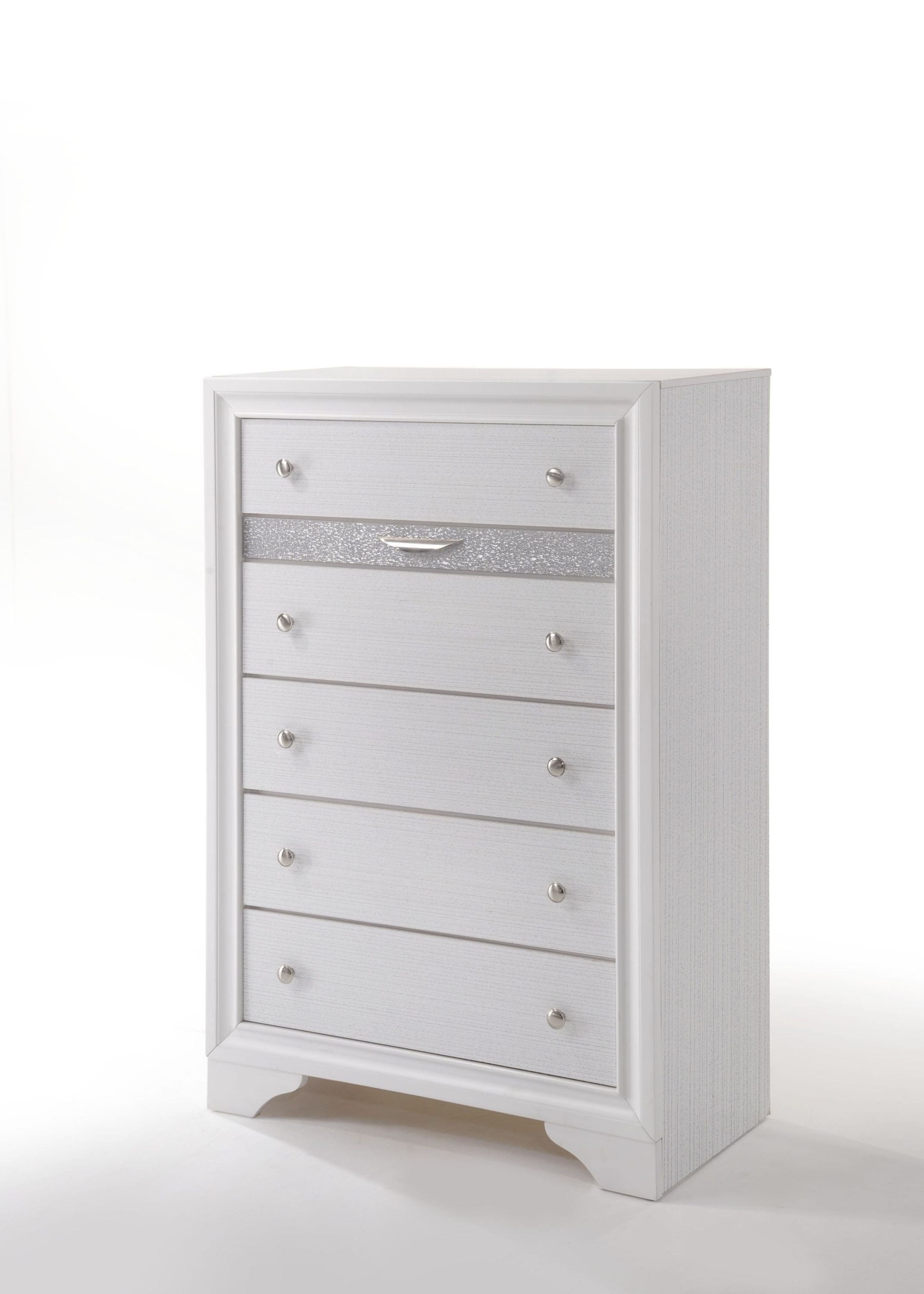 Naima White Chest: Elegant Bedroom Storage Furniture