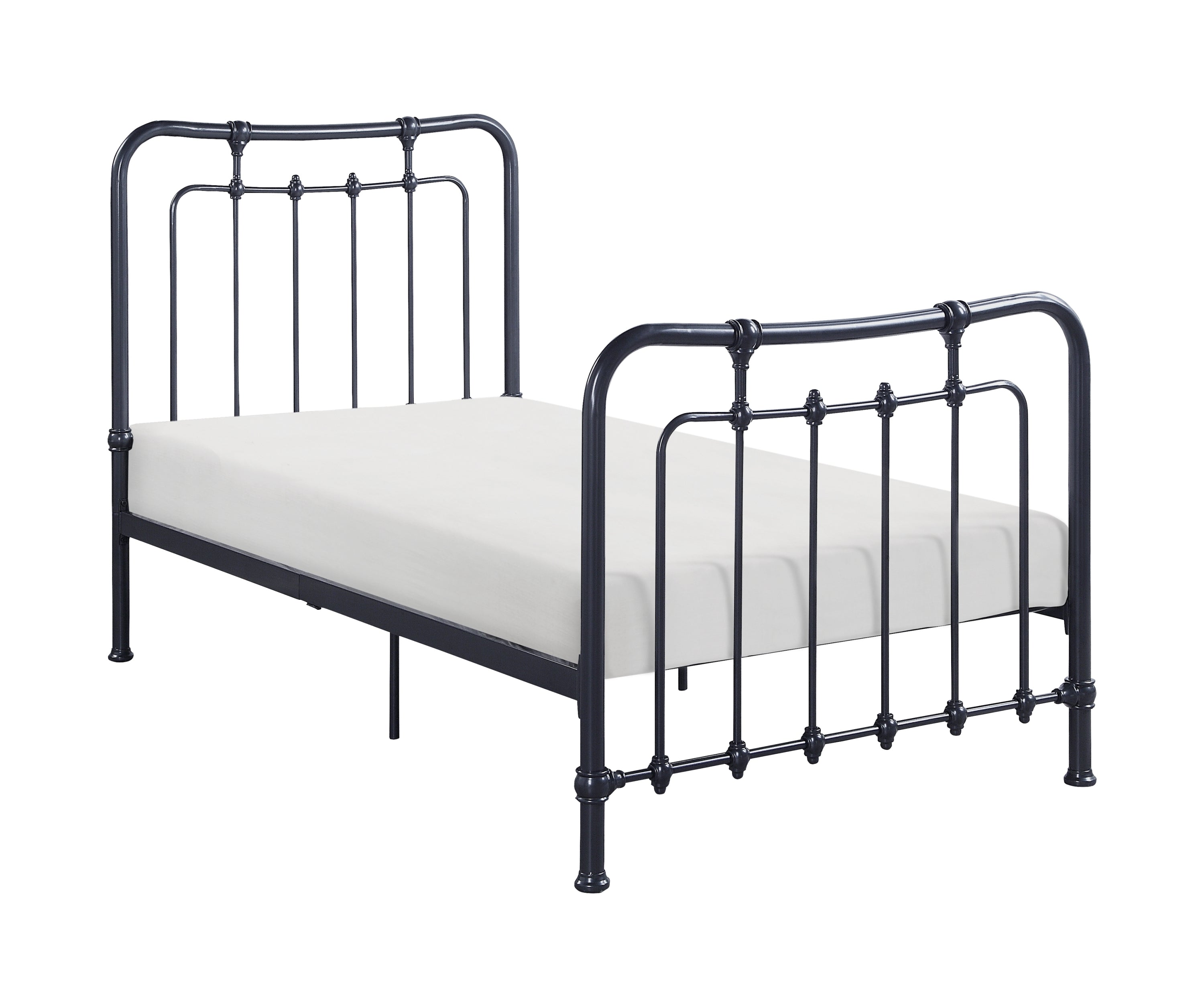 Twin Size Gunmetal Metal Platform Bed Frame Bedroom Furniture - One Box