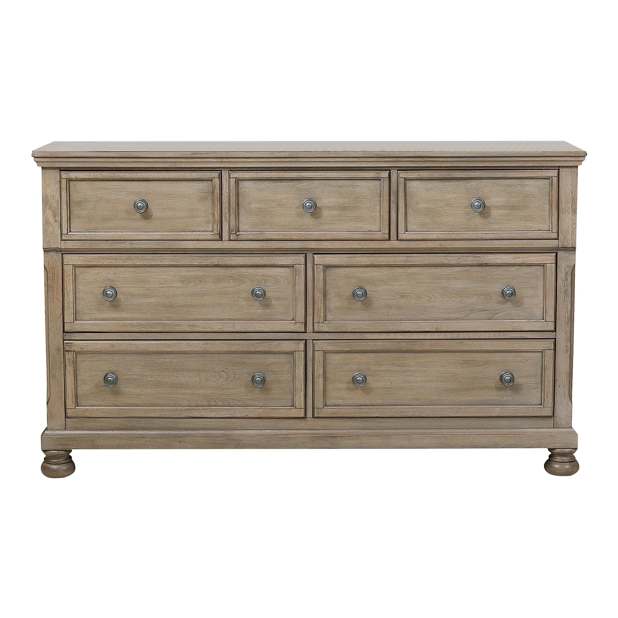 Classic Gray Dresser: 7 Drawers, Jewelry Tray Bedroom