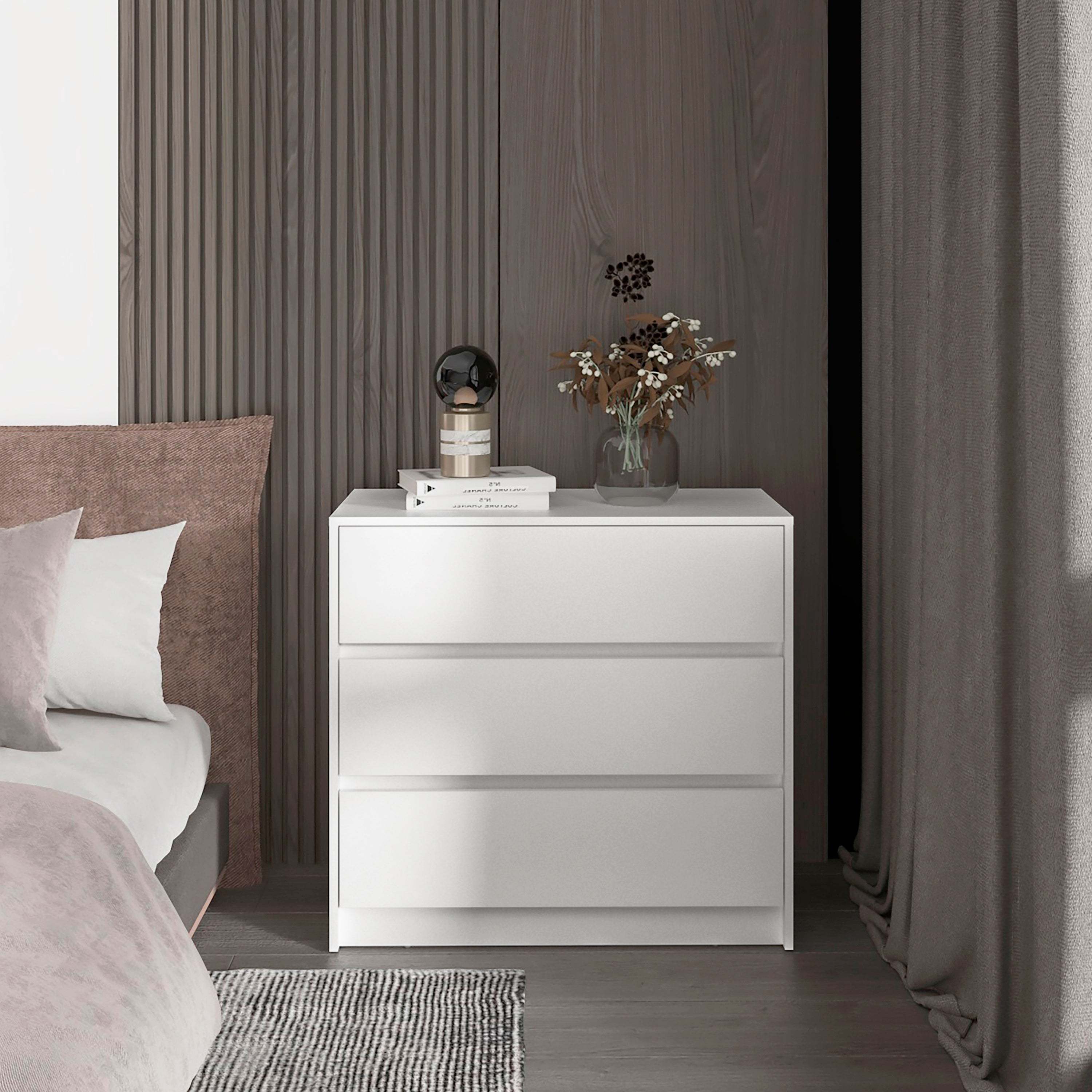 White 3-Drawer Dresser: Stylish Bedroom Storage Solution