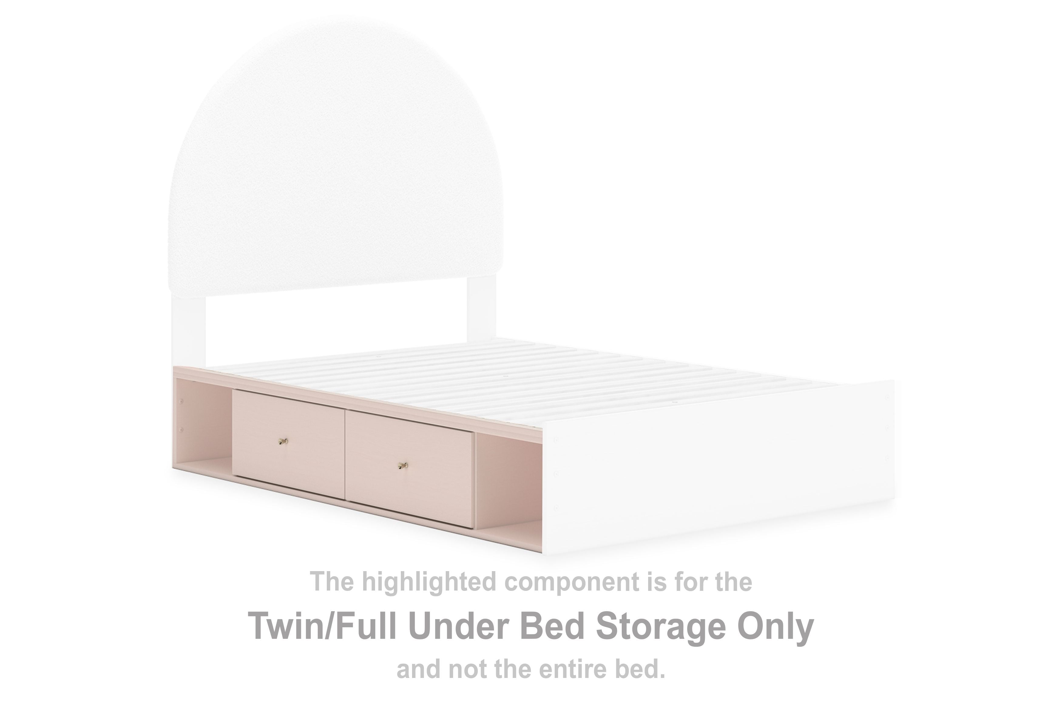 Wistenpine - Twin/Full Under Bed Storage - Blush