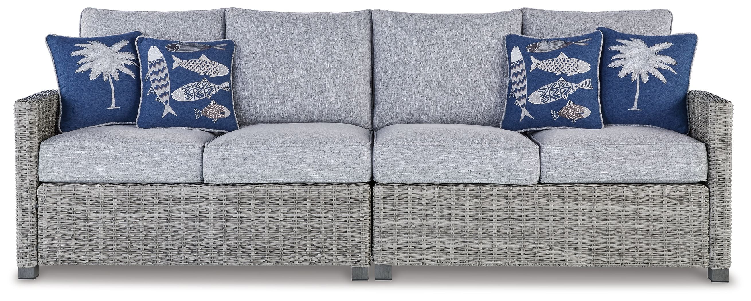 Naples Beach - RAF/LAF Loveseat w/Cush (Set of 2) - Light Gray