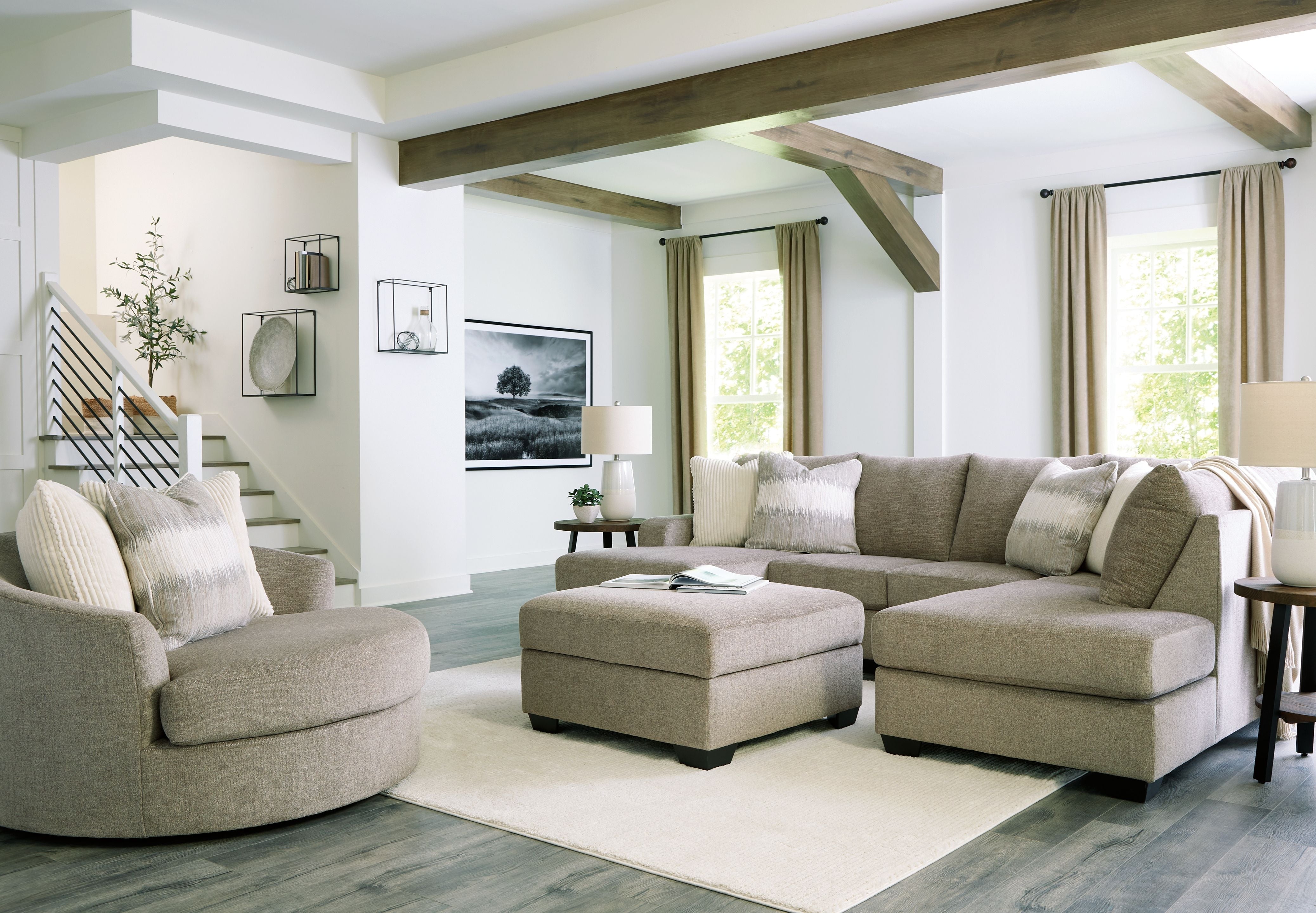 Creswell Gray Stone 2-Piece U Shaped Sectional-Signature Design by Ashley®-American Furniture Outlet