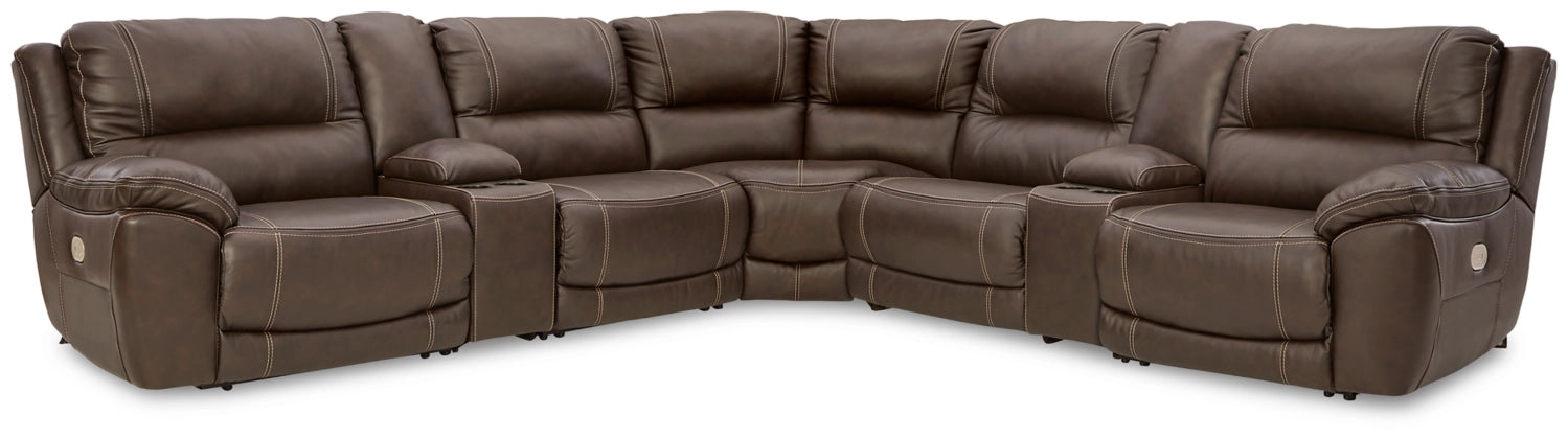 Dunleith Leather Power Reclining Sectional-Signature Design by Ashley®-American Furniture Outlet