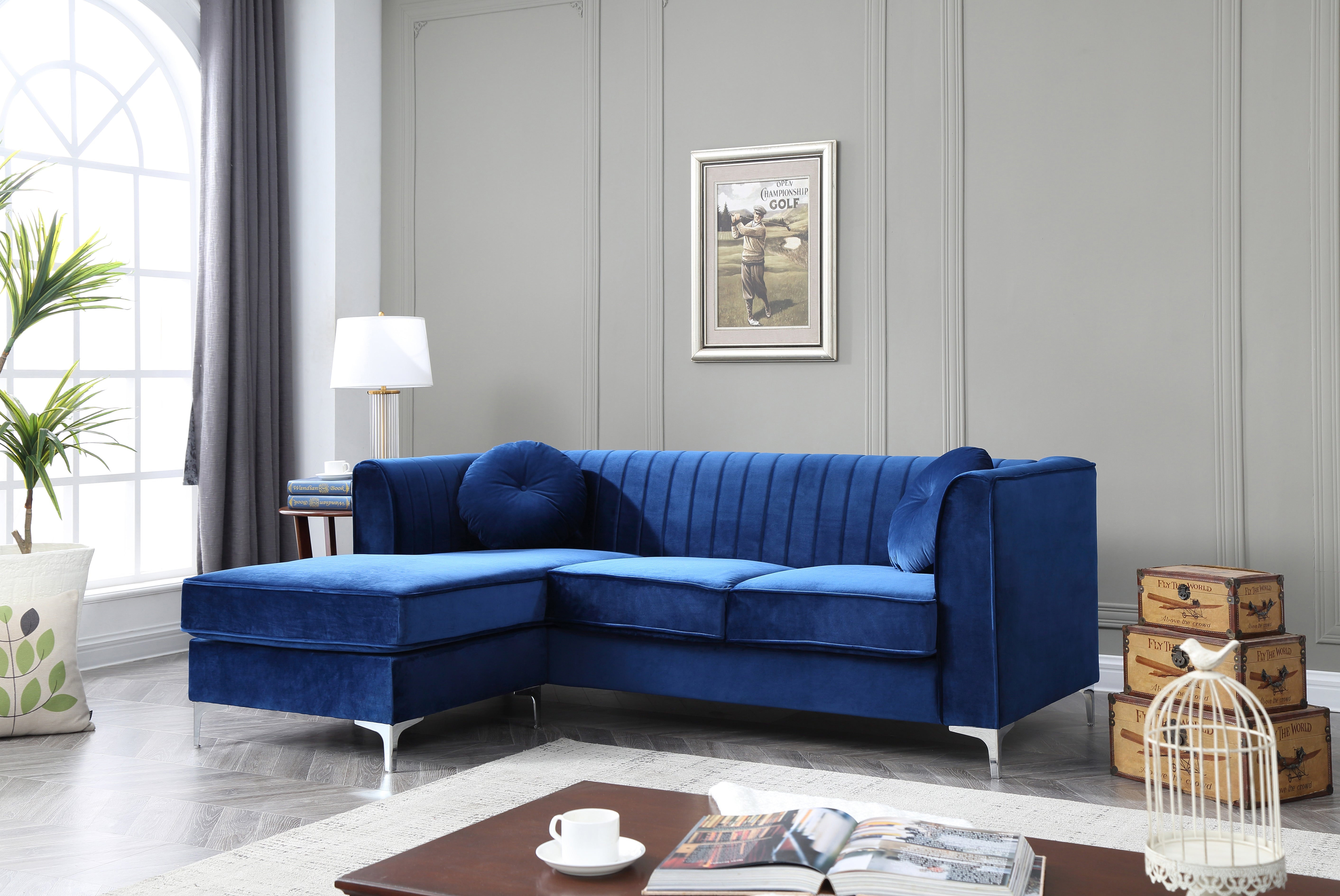 Delray Navy Blue Sofa Chaise G791B-SC