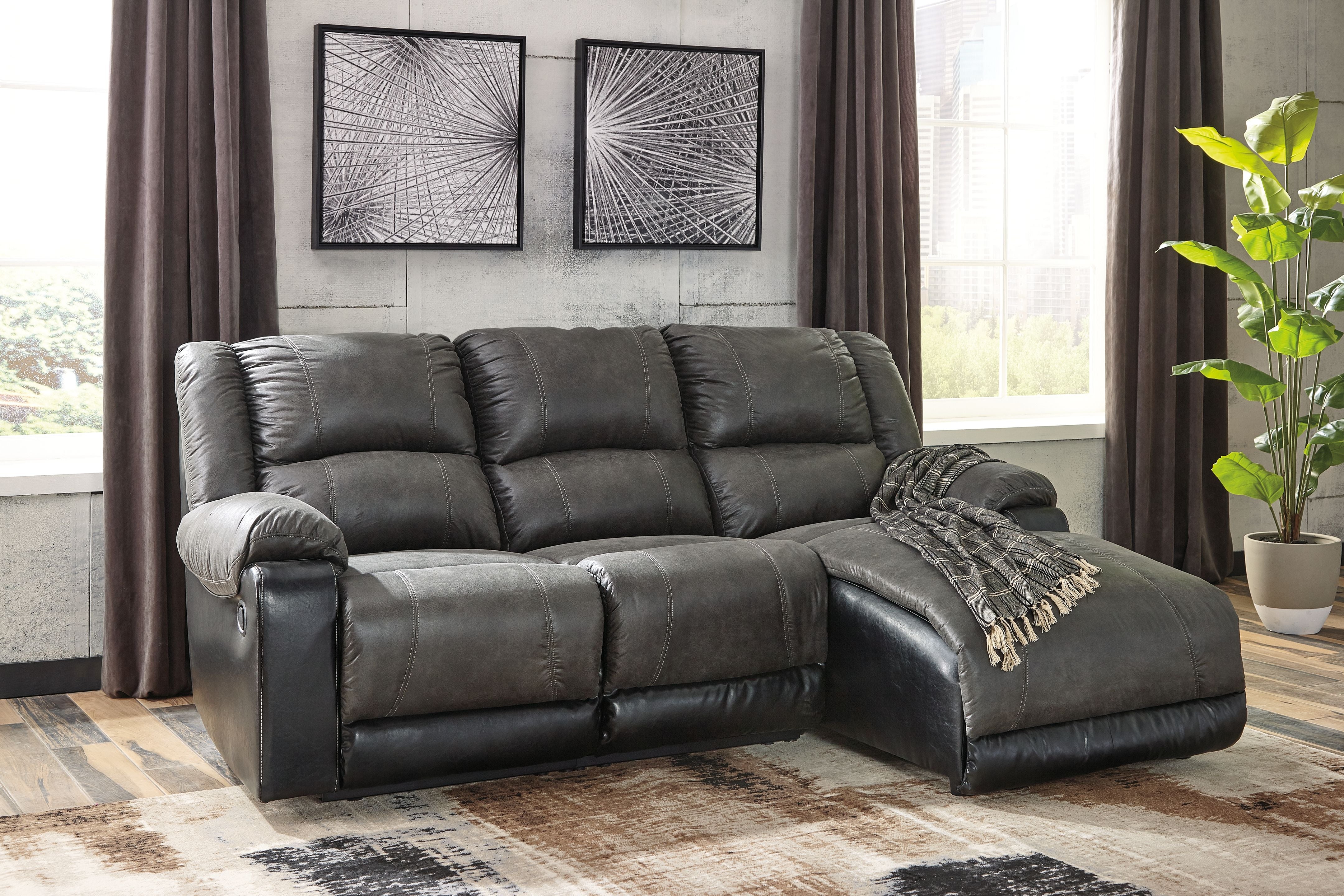 Nantahala Reclining Sectional-Signature Design by Ashley®-American Furniture Outlet