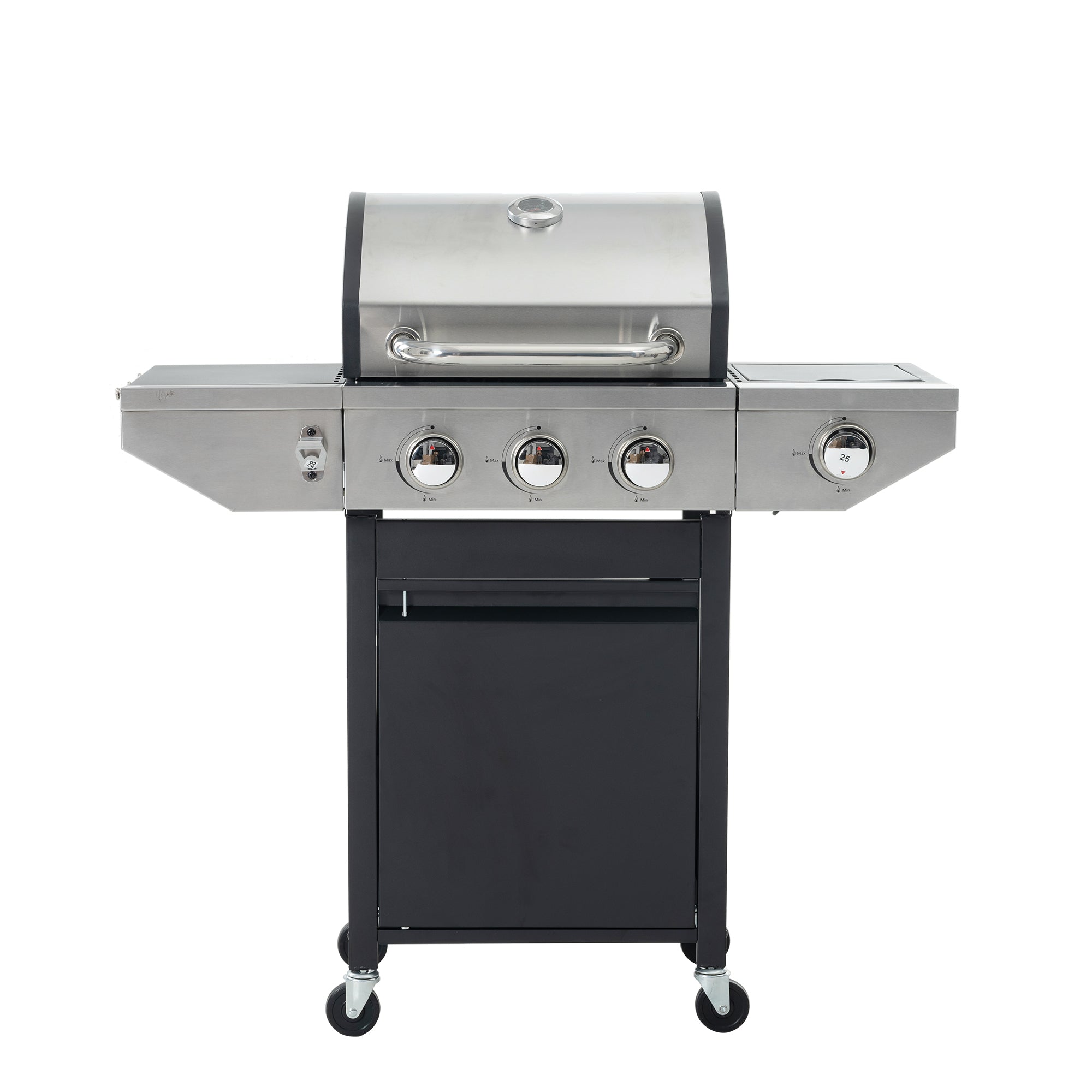 Outdoor BBQ Grill - 3 Burner with Side Burner Stainless Steel-American Furniture Outlet