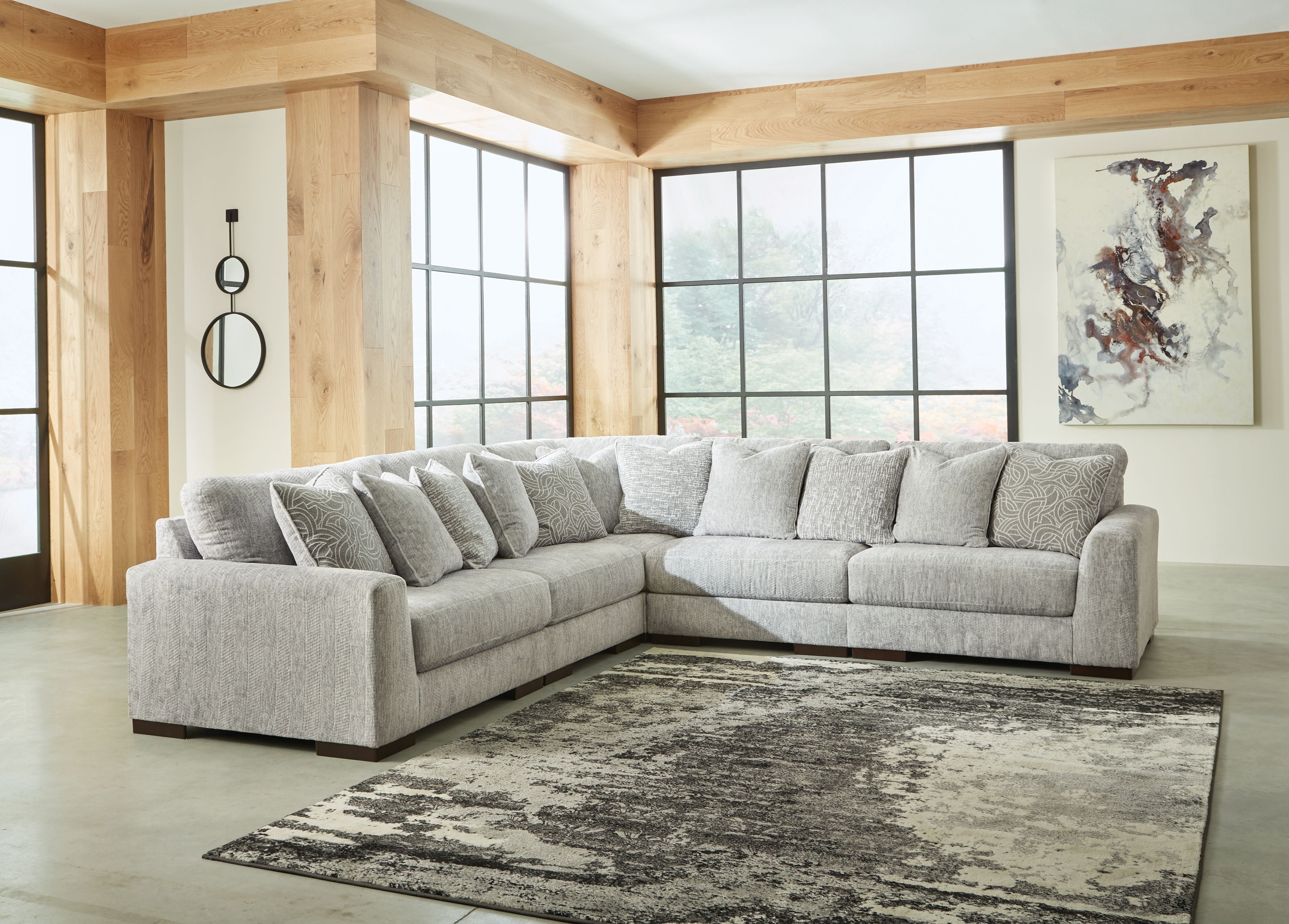 Regent Park Gray Modular Sectional - Plush Cushions Modern-Signature Design by Ashley®-American Furniture Outlet