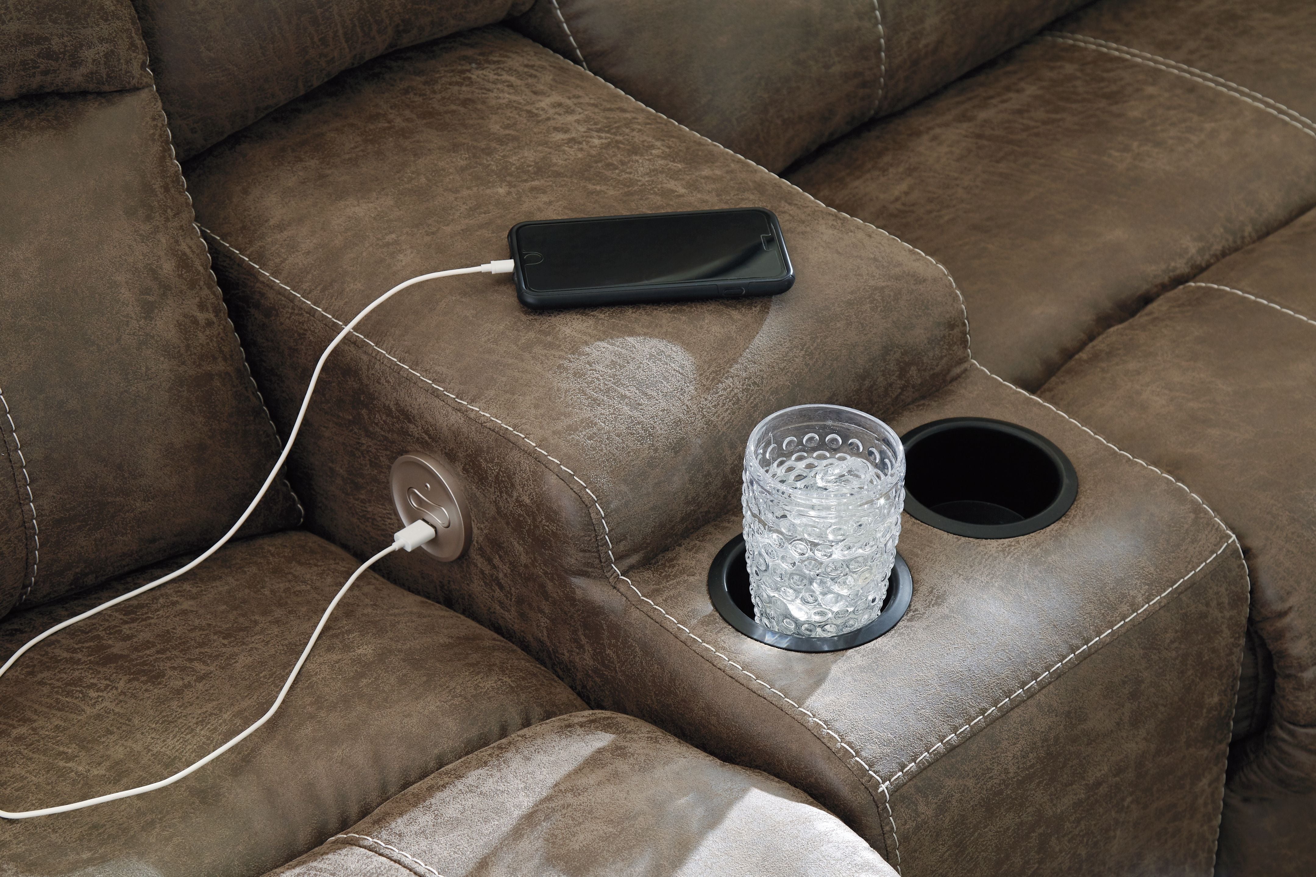 Segburg - Driftwood - 2-Piece Power Reclining Sofa-Benchcraft®-American Furniture Outlet