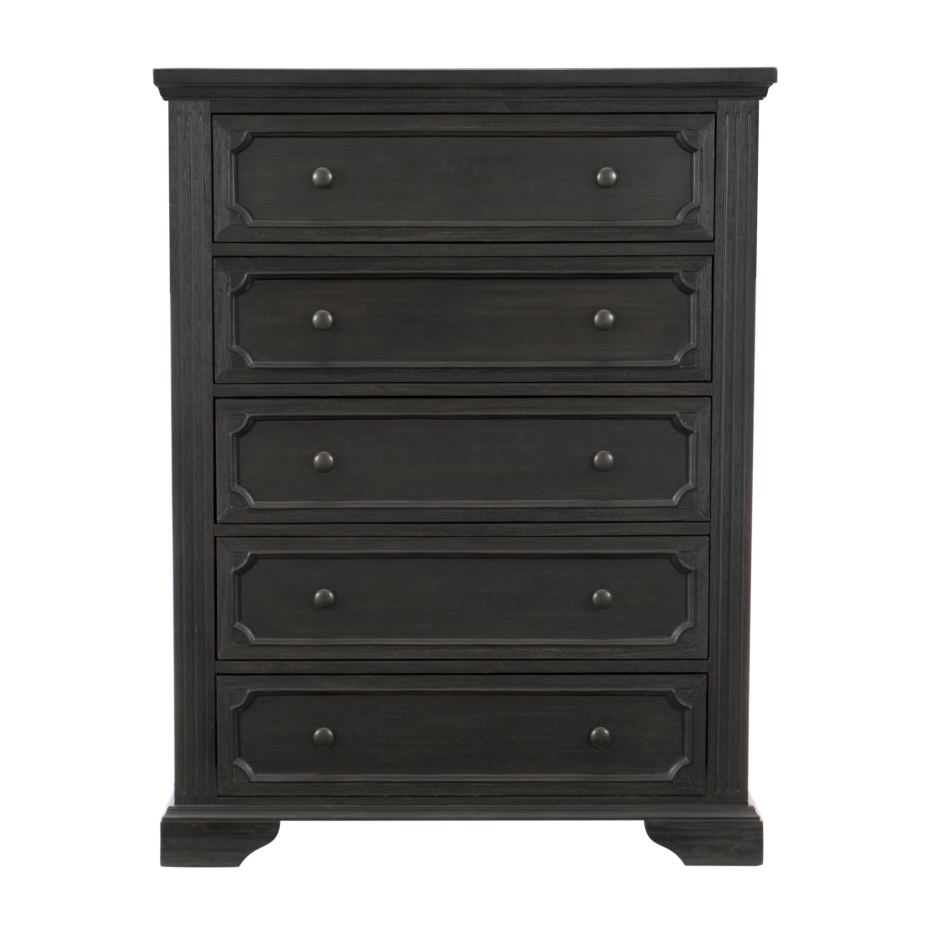 Traditional Charcoal 5-Drawer Storage Chest Bedroom Furniture