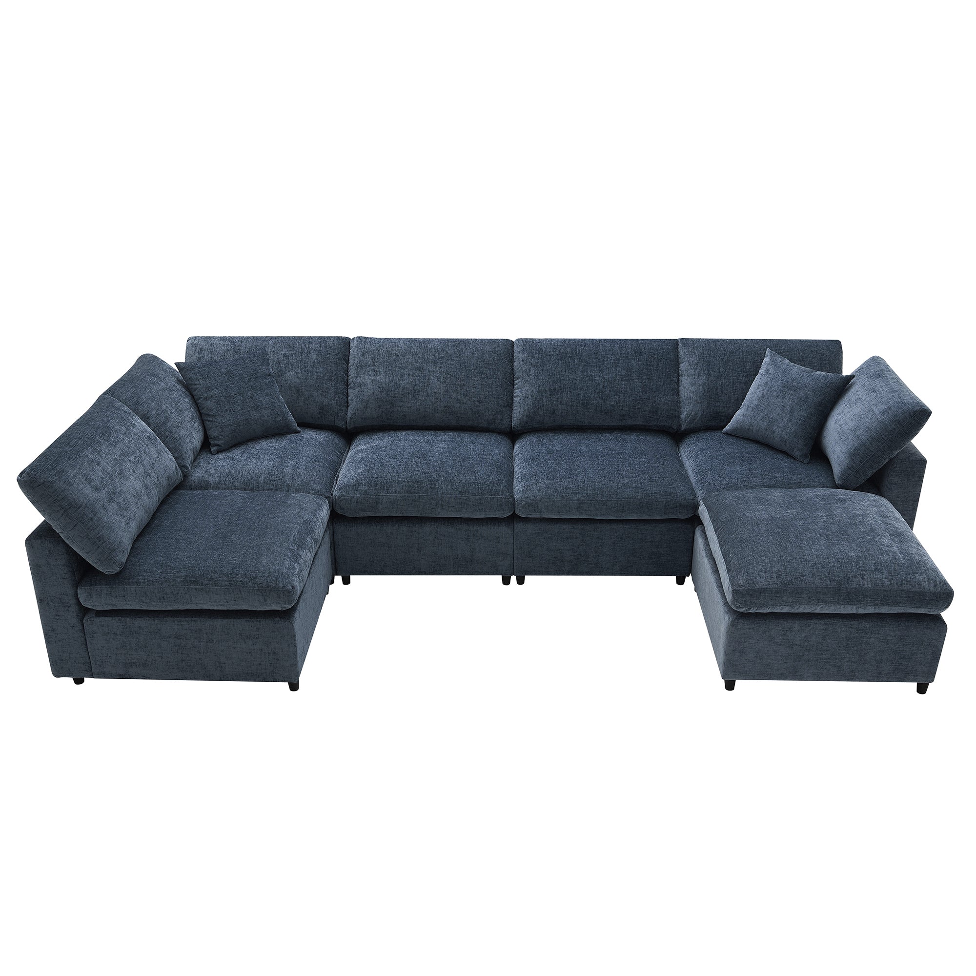 Modern Modular Cloud Sofa Bed: U-Shaped Convertible Sectional