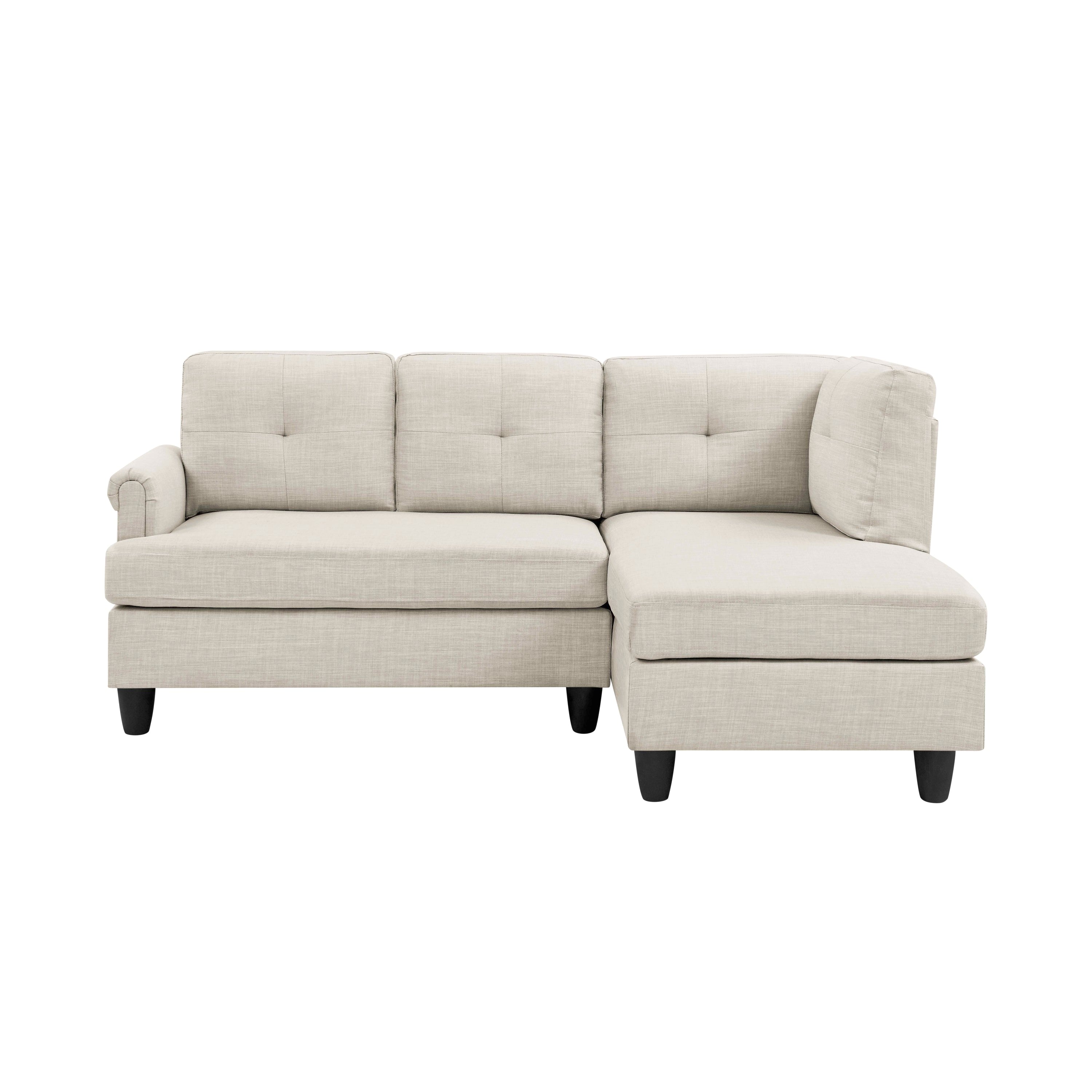 Comfortable 2-Piece Upholstered Sectional Sofa for Living Room
