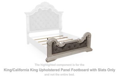 Bruchandi - Antique White - King/California King Upholstered Panel Footboard With Slats