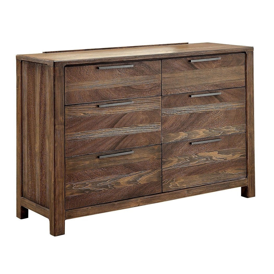 Contemporary Rustic Dresser Black Pulls Felt-Lined Drawers