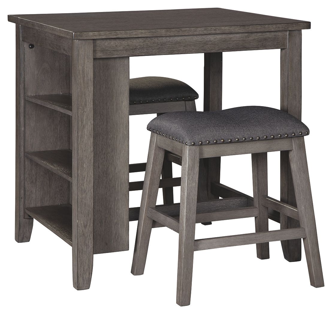 Caitbrook Gray 3-Piece Counter Height Dining Table Set