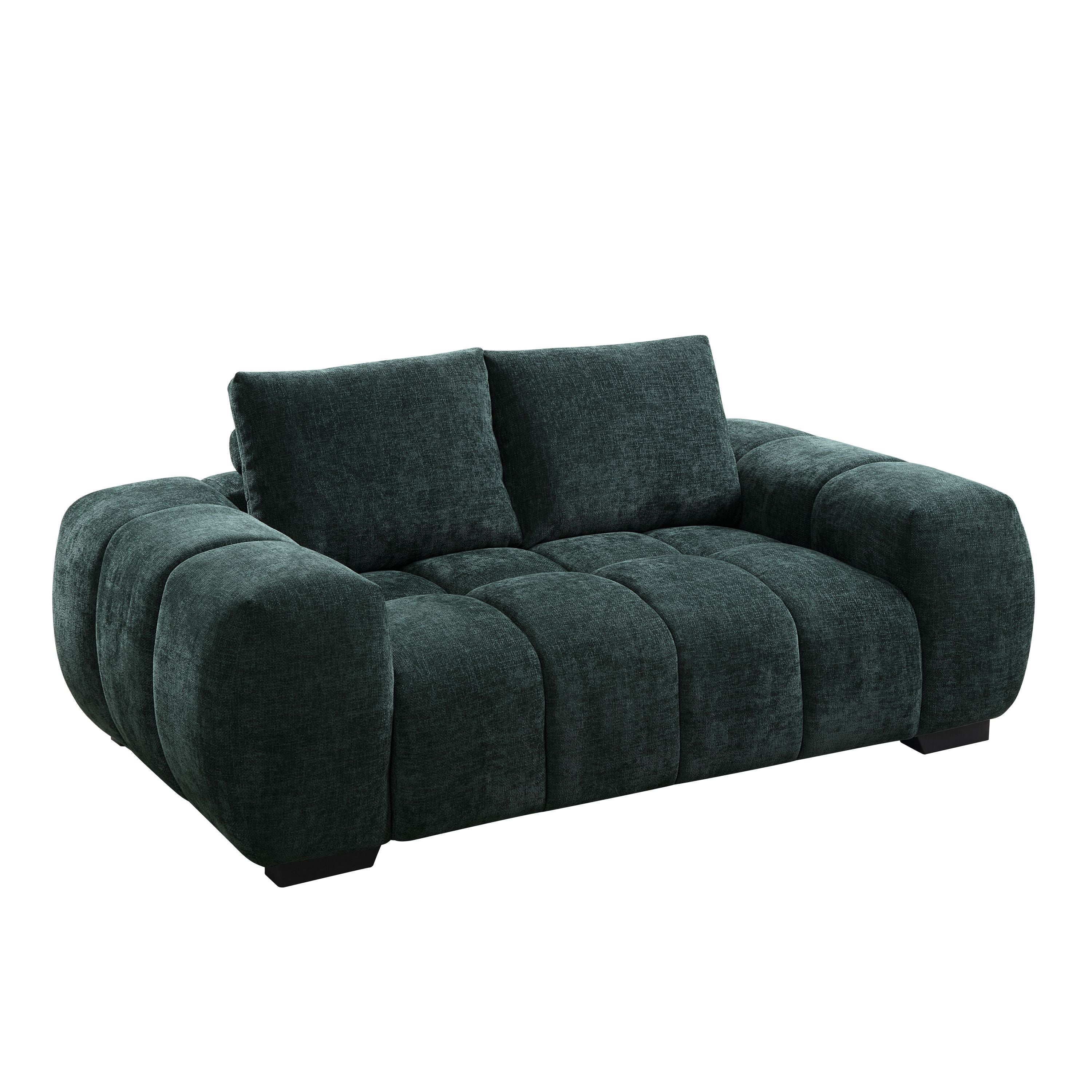 Ferrand Green Chenille Loveseat Sofa