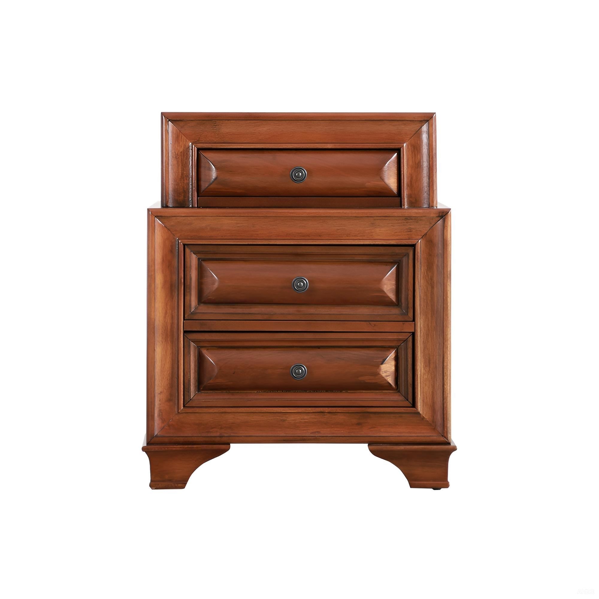 Oak Nightstand: Curved Fronts, Stylish Storage