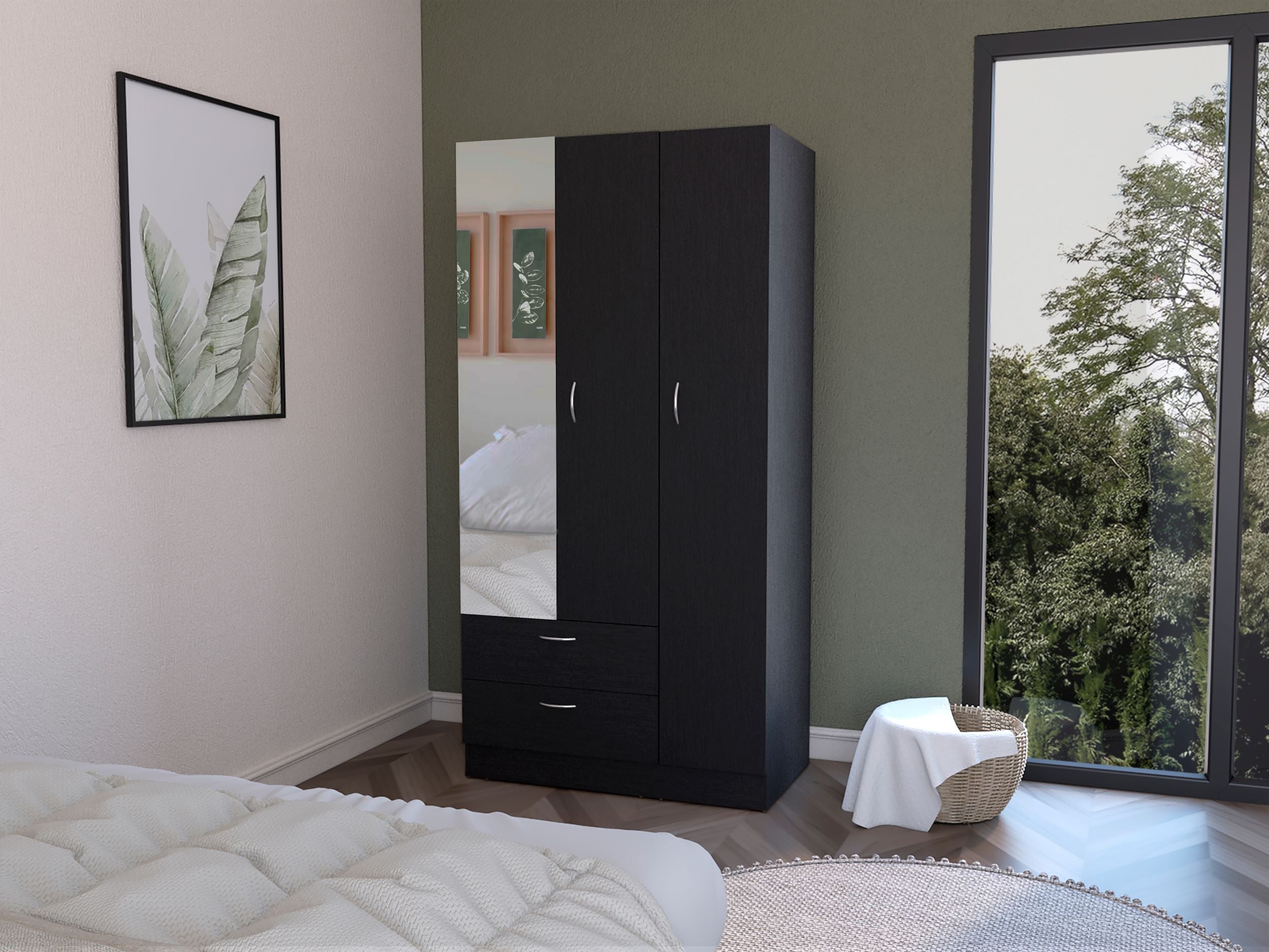 Haddam Black Bedroom Armoire - Stylish Storage Solution