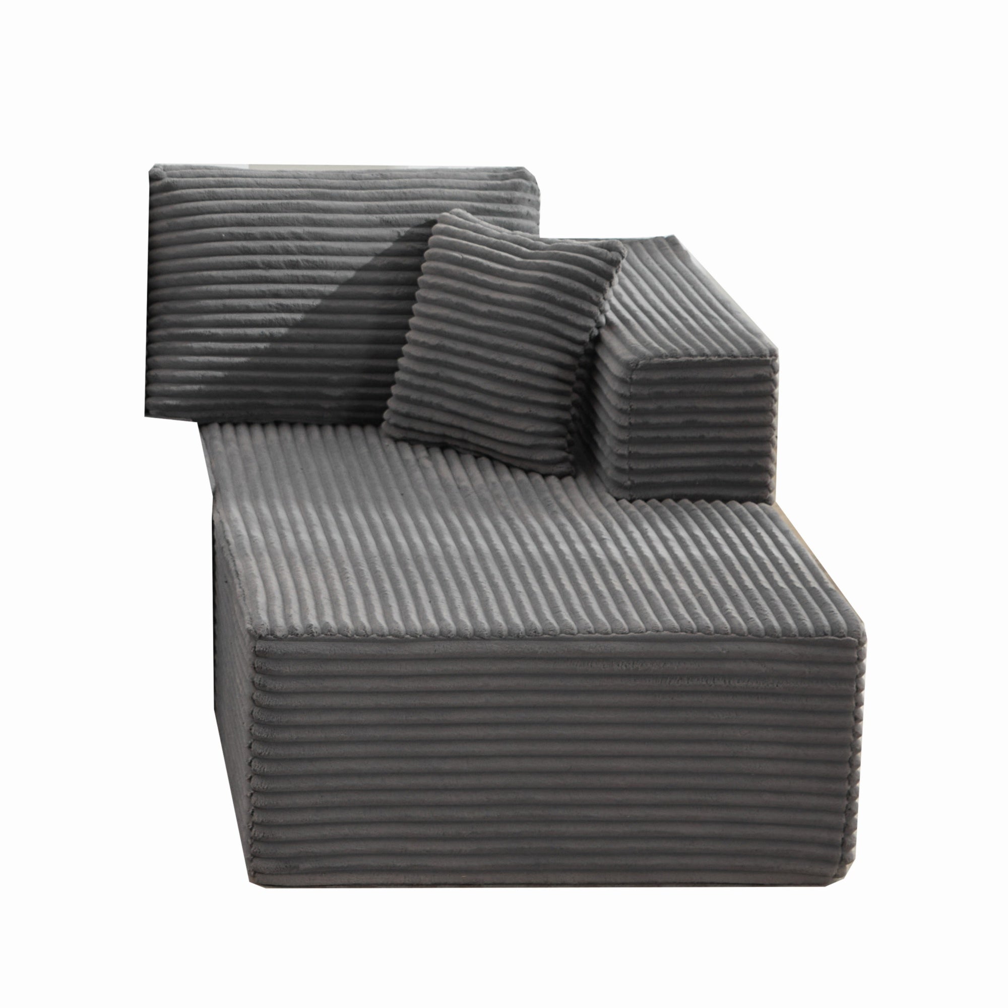 Gray Modular Sectional Couch: Right Chaise Living Room