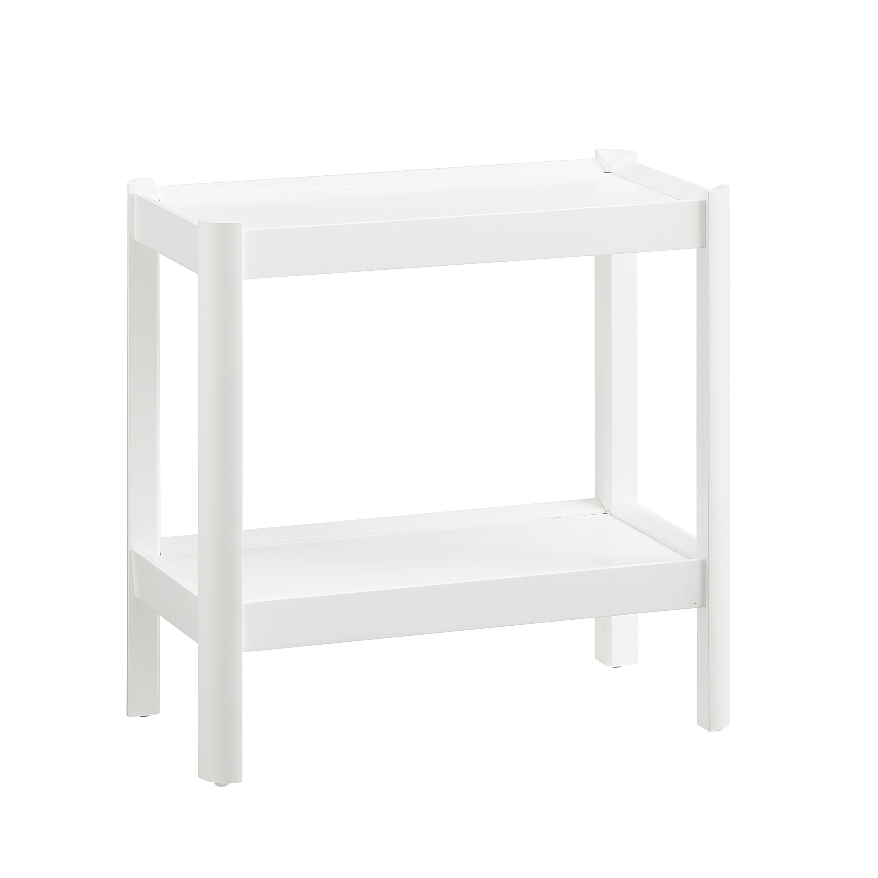 Yonda Modern White Nightstand | 2-Shelf Bedside Table