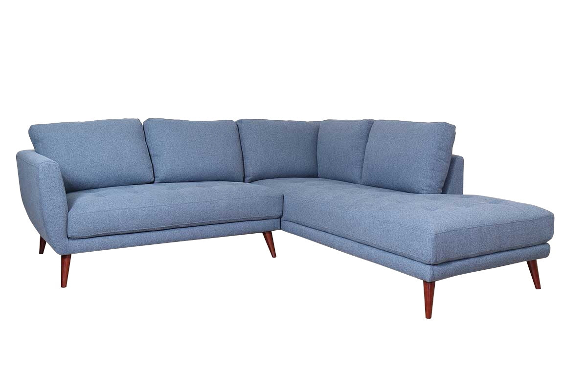 Casey RAF Sectional Sofa - Denim Blue Couch