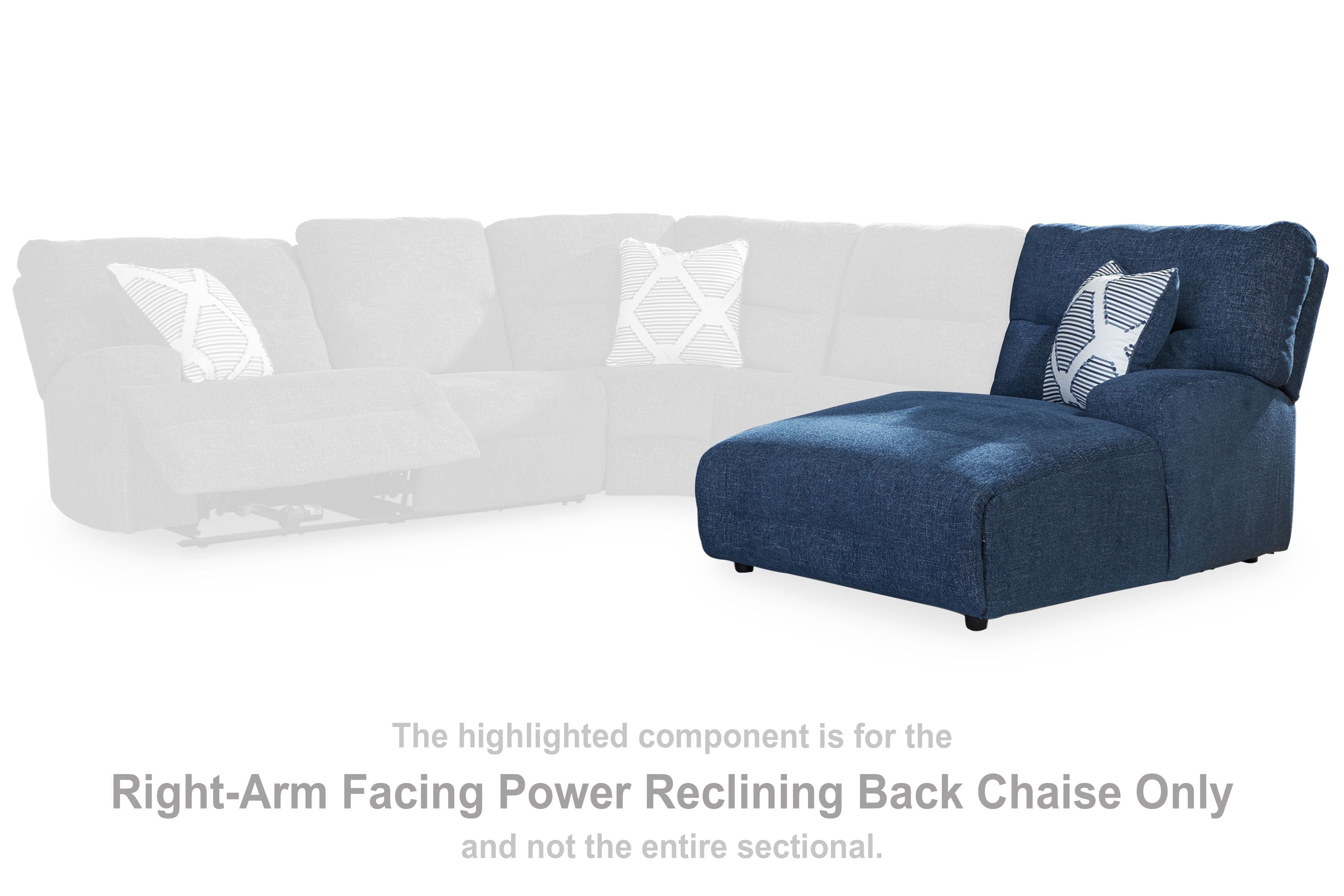 Acklen Place - Raf Power Reclining Back Chaise - Navy