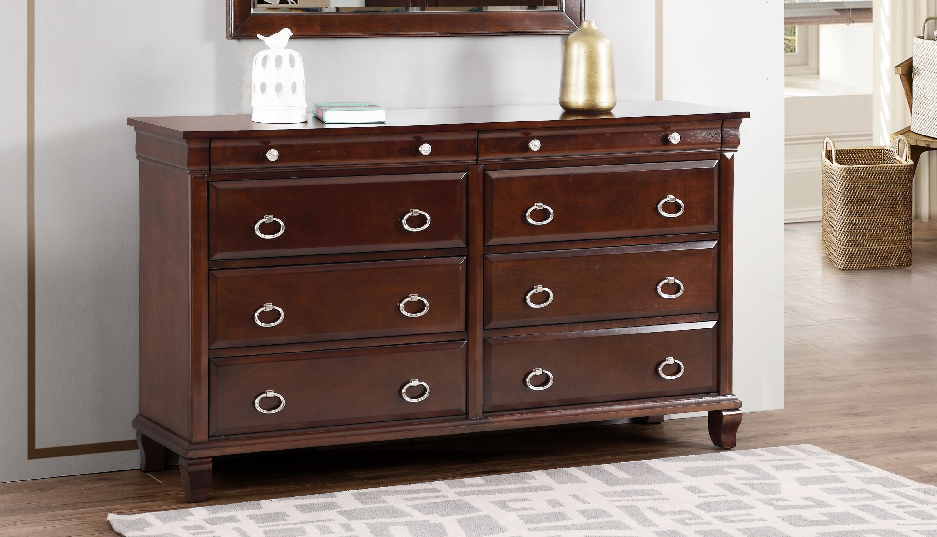 Triton G9000-D Cappuccino Dresser: Modern Bedroom Storage