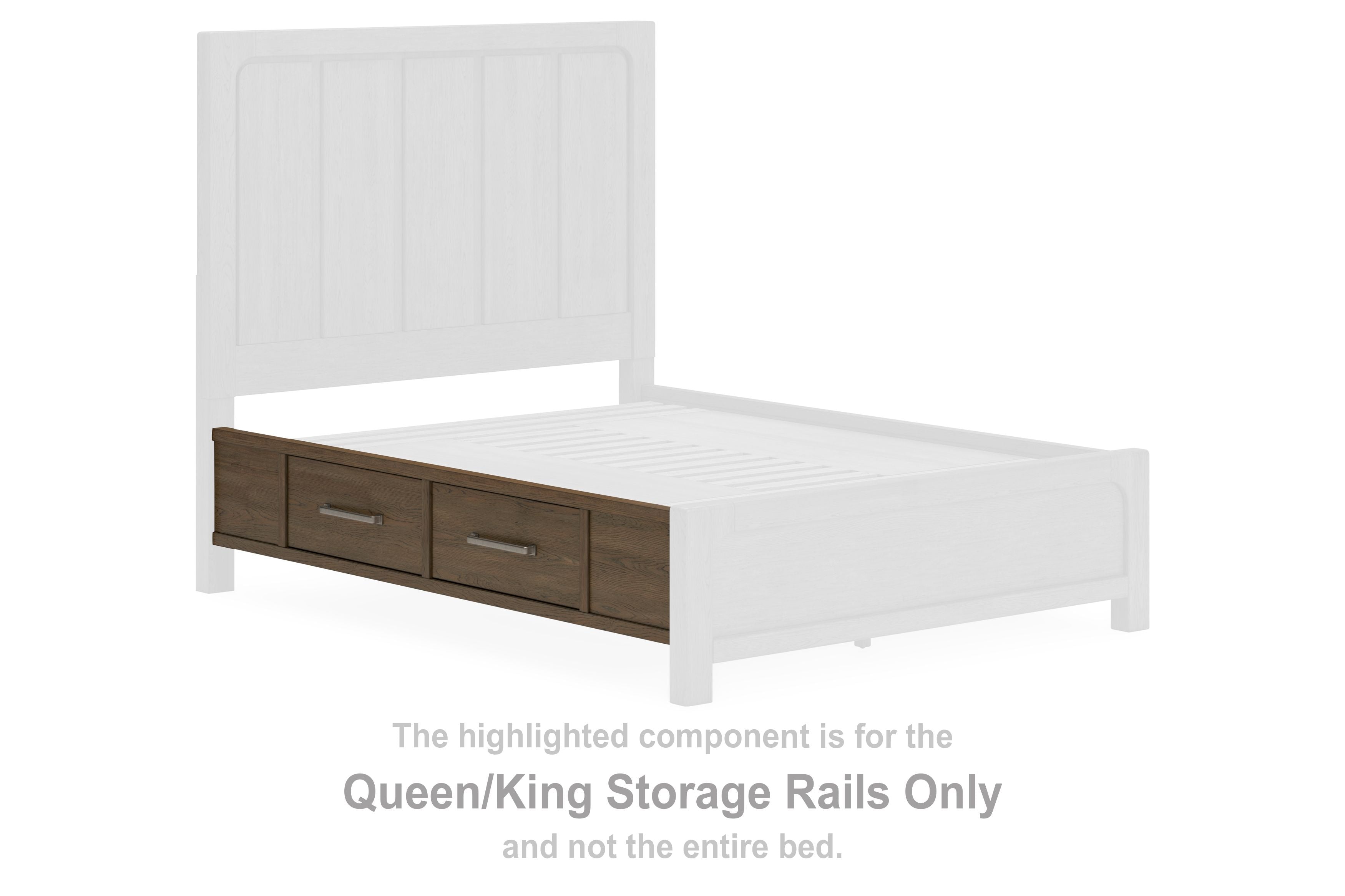 Cabalynn - Queen/ King Storage Rails - Light Brown