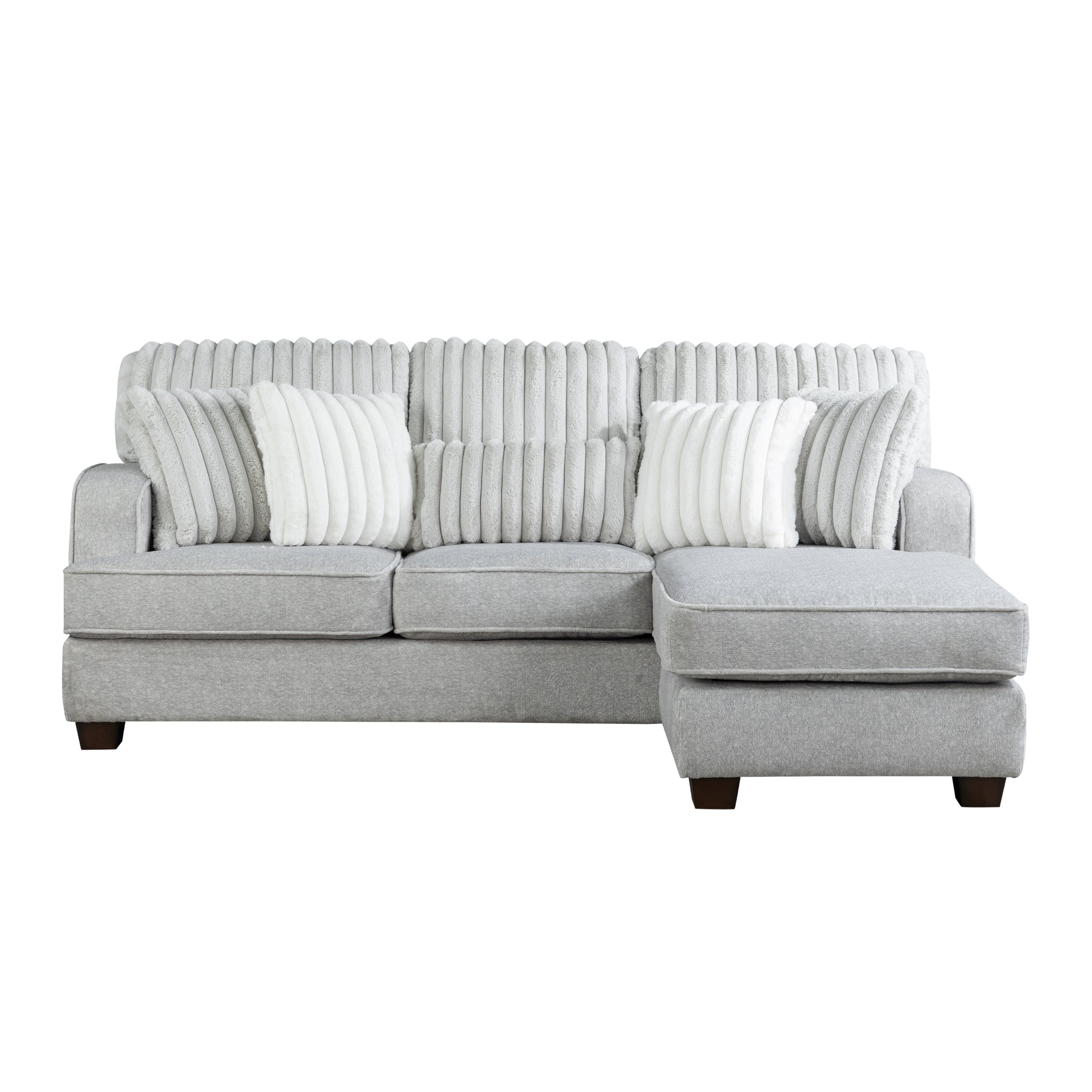 Modern Reversible Sectional Sofa Gray Living Room Furniture