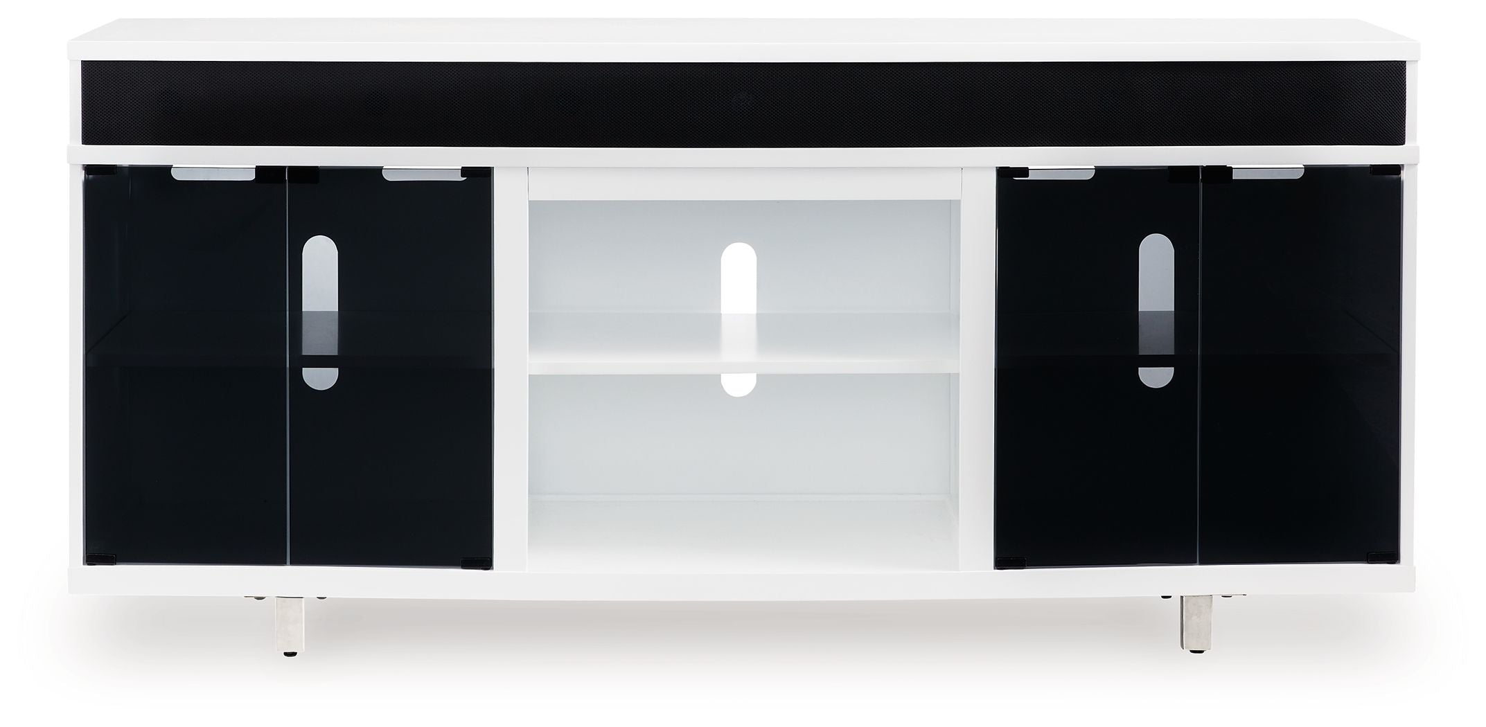 Gardoni - XL TV Stand With Fireplace Option - White / Black