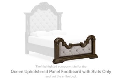 Maylee - Dark Brown - Queen Upholstered Panel Footboard With Slats