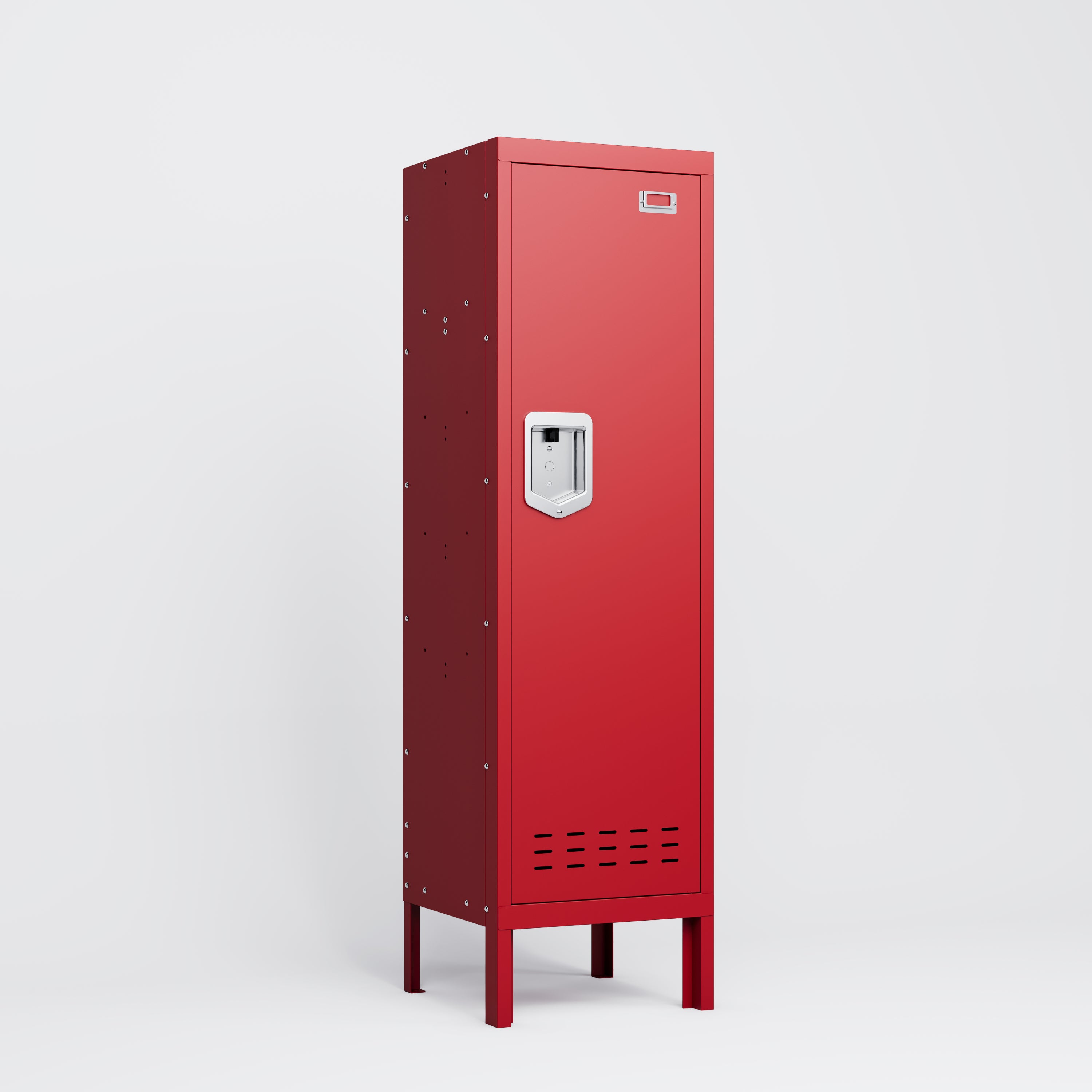 Red Retro Industrial 1-Door Metal Storage Locker