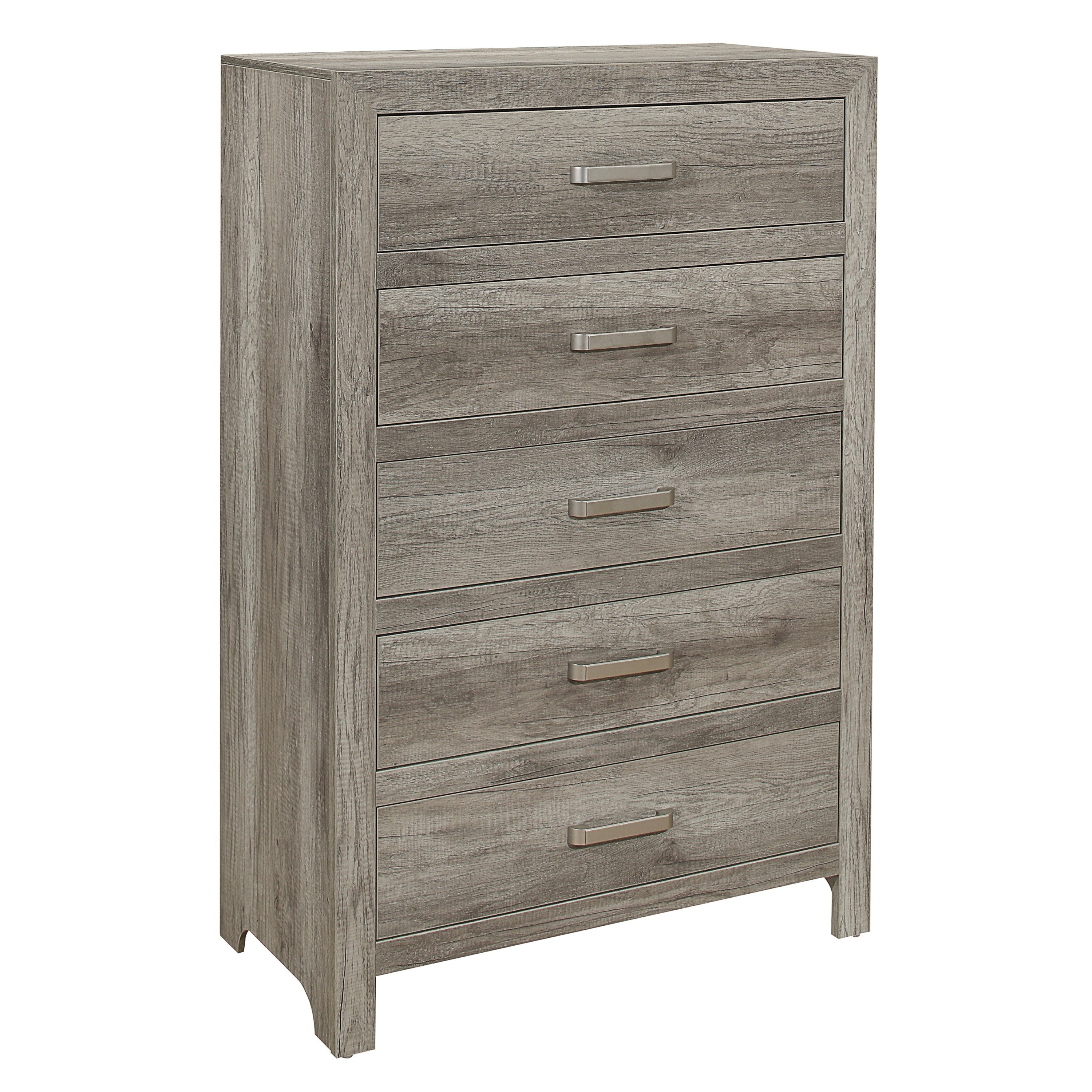 Transitional Weathered Gray Chest Drawers Bedroom Storage